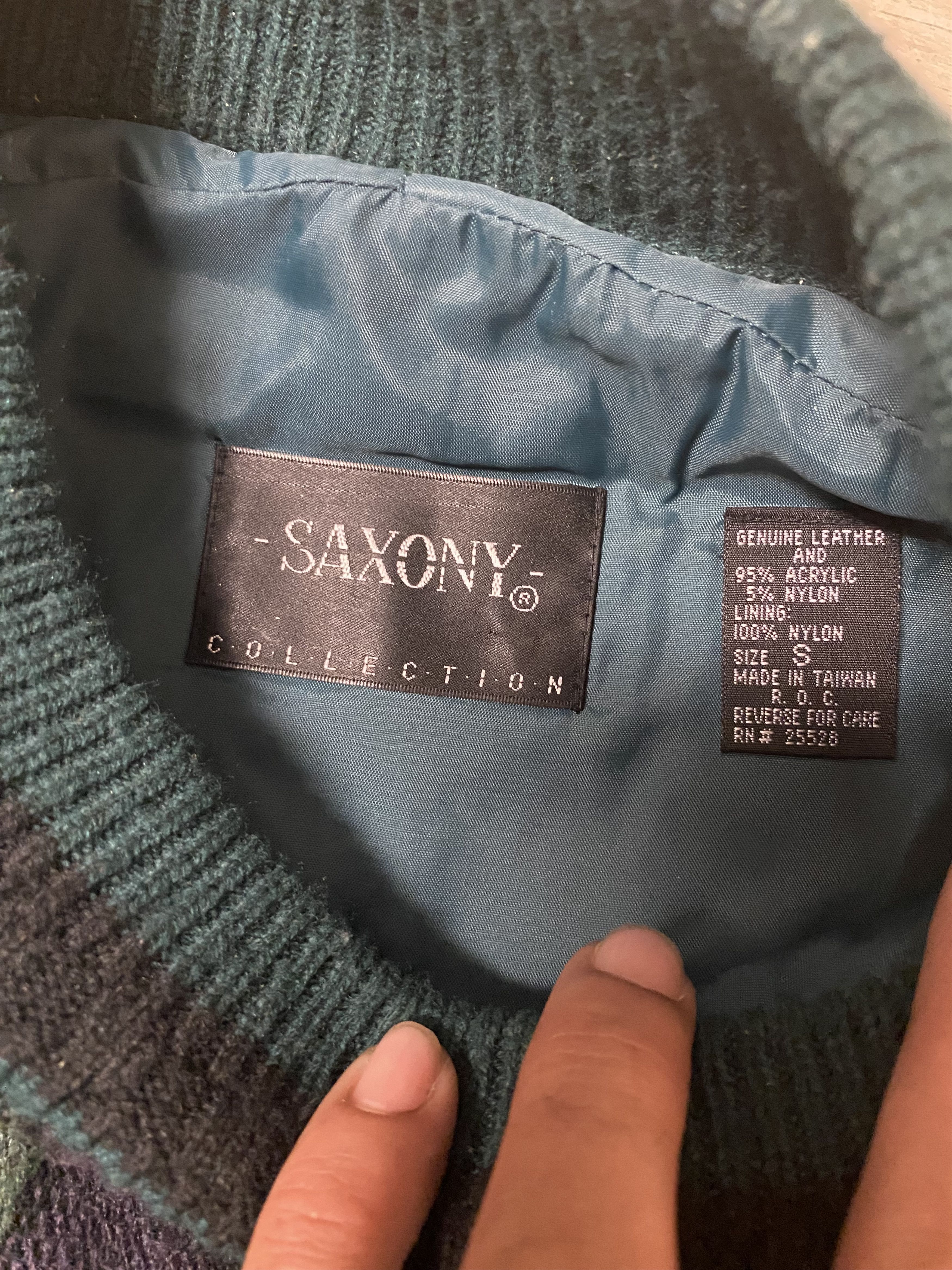 Saxony Vintage 1980’s Leather / Suede Saxony Sweater Size US S / EU 44-46 / 1 - 7 Thumbnail