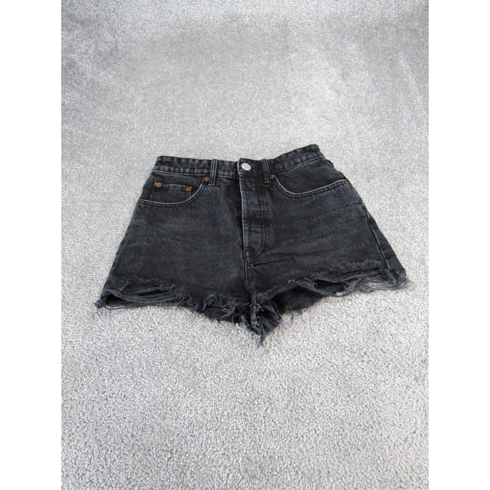 Zara Womens Zara Shorts 2 Dark Gray Jean Denim Button Fly Cut Offs Size 26" / US 2 / IT 38 - 1 Thumbnail
