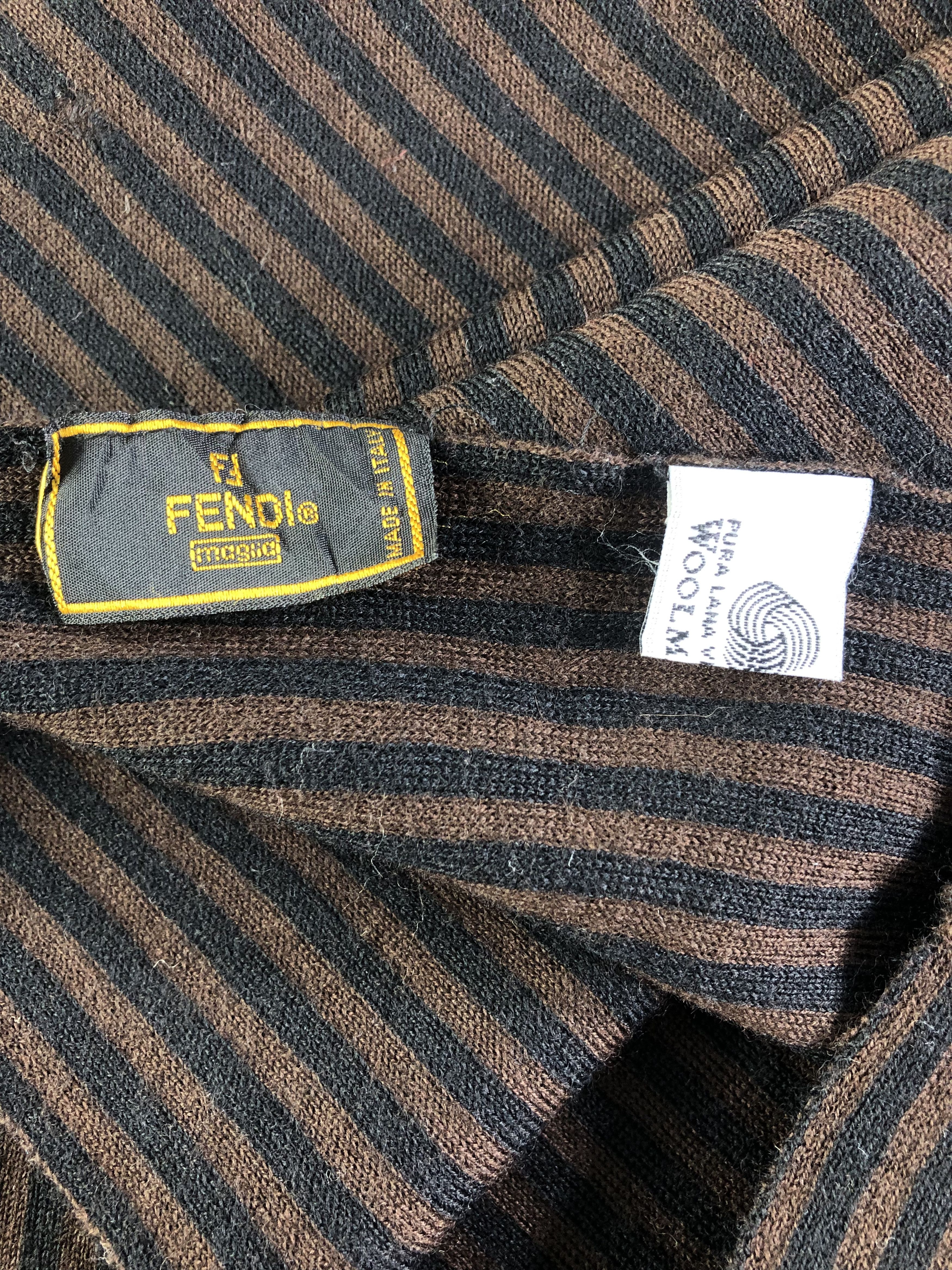 Fendi Fendi Monogram Wool Scarf / Muffler / Neckwear SS1303 Size ONE SIZE - 8 Thumbnail