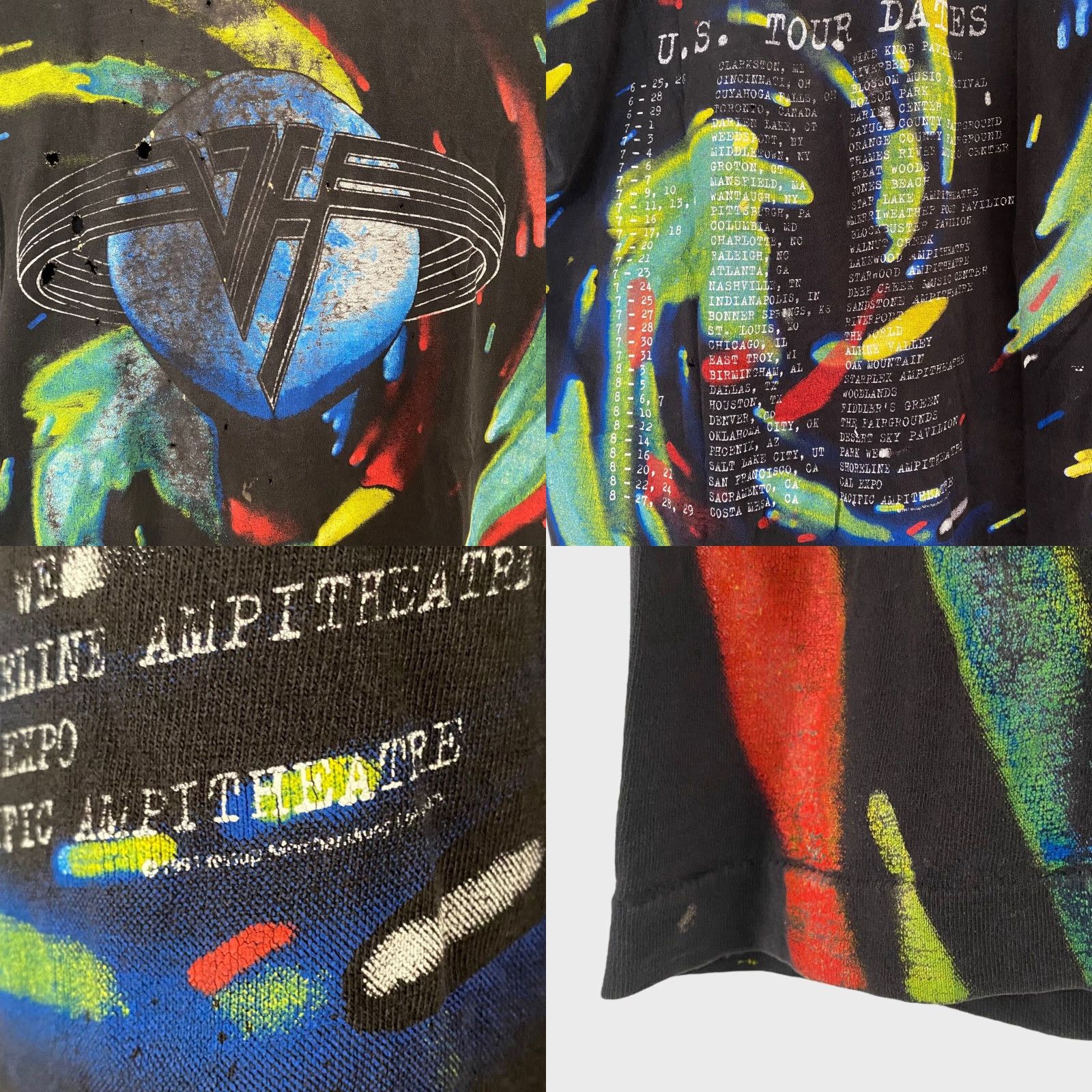 Fruit Of The Loom VINTAGE 1993 Van Halen Live U.S Tour Concert Rock Band T Shirt Mens Large L USA Size US L / EU 52-54 / 3 - 8 Thumbnail