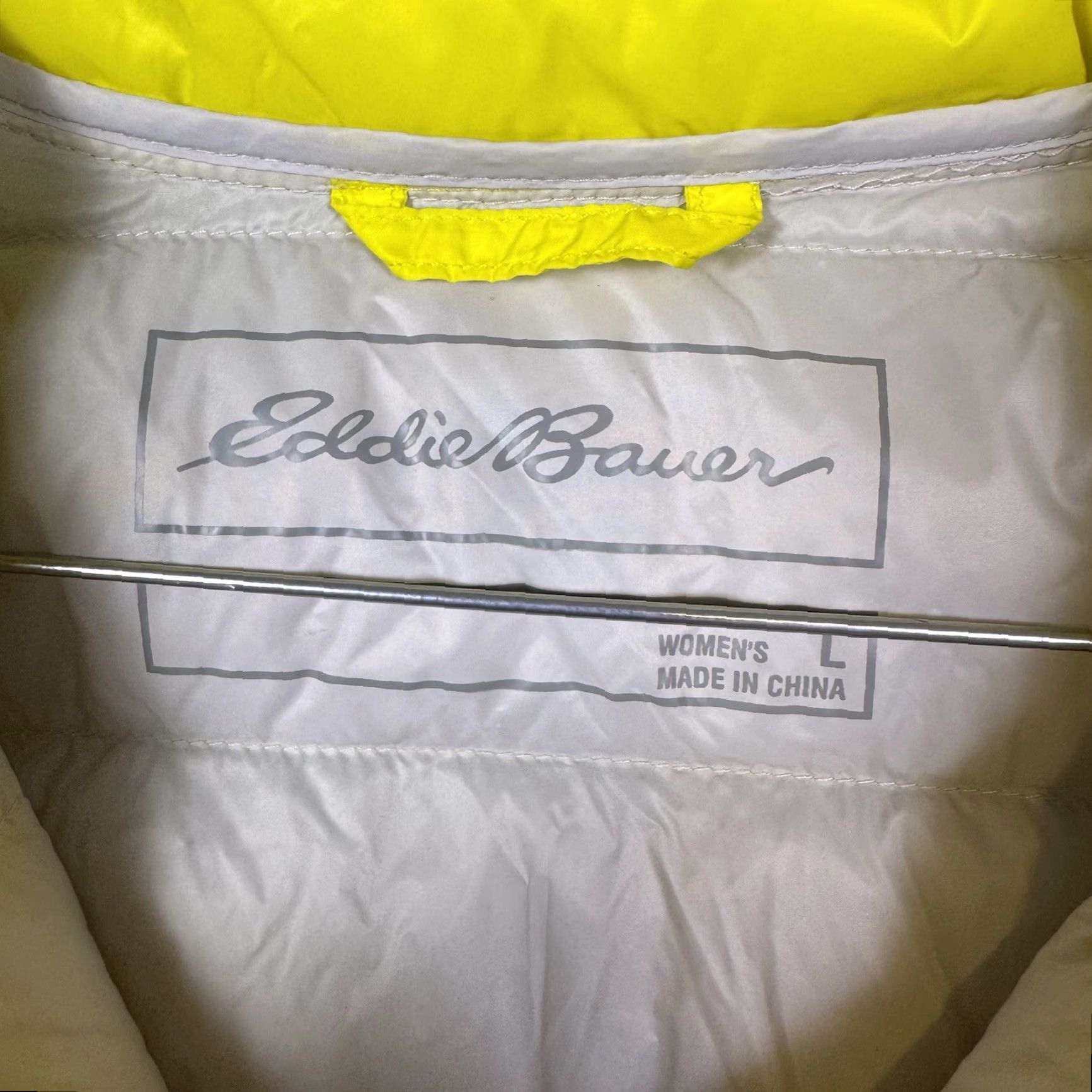 Eddie Bauer Eddie Bauer Down Jacket Women L EB650 Quilted Puffer Full Zip Neon Yellow Coat Size L / US 10 / IT 46 - 7 Thumbnail