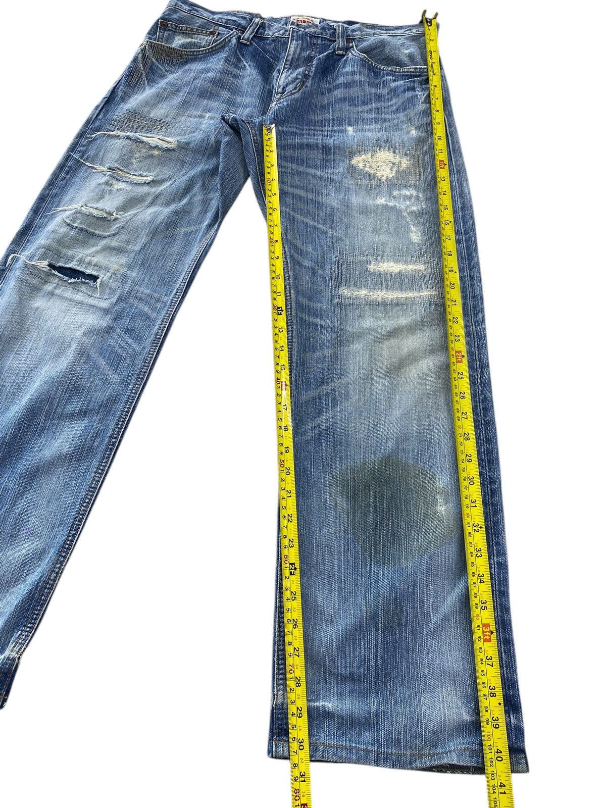Edwin Edwin Distressed Whiskered Style Straight Leg Jeans Size US 34 / EU 50 - 8 Thumbnail