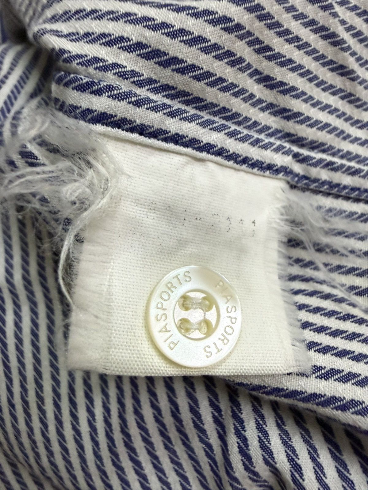 Japanese Brand Piasports Colorblock Blue Stripe Logo Chest Button Up Shirt Size US XL / EU 56 / 4 - 15 Thumbnail