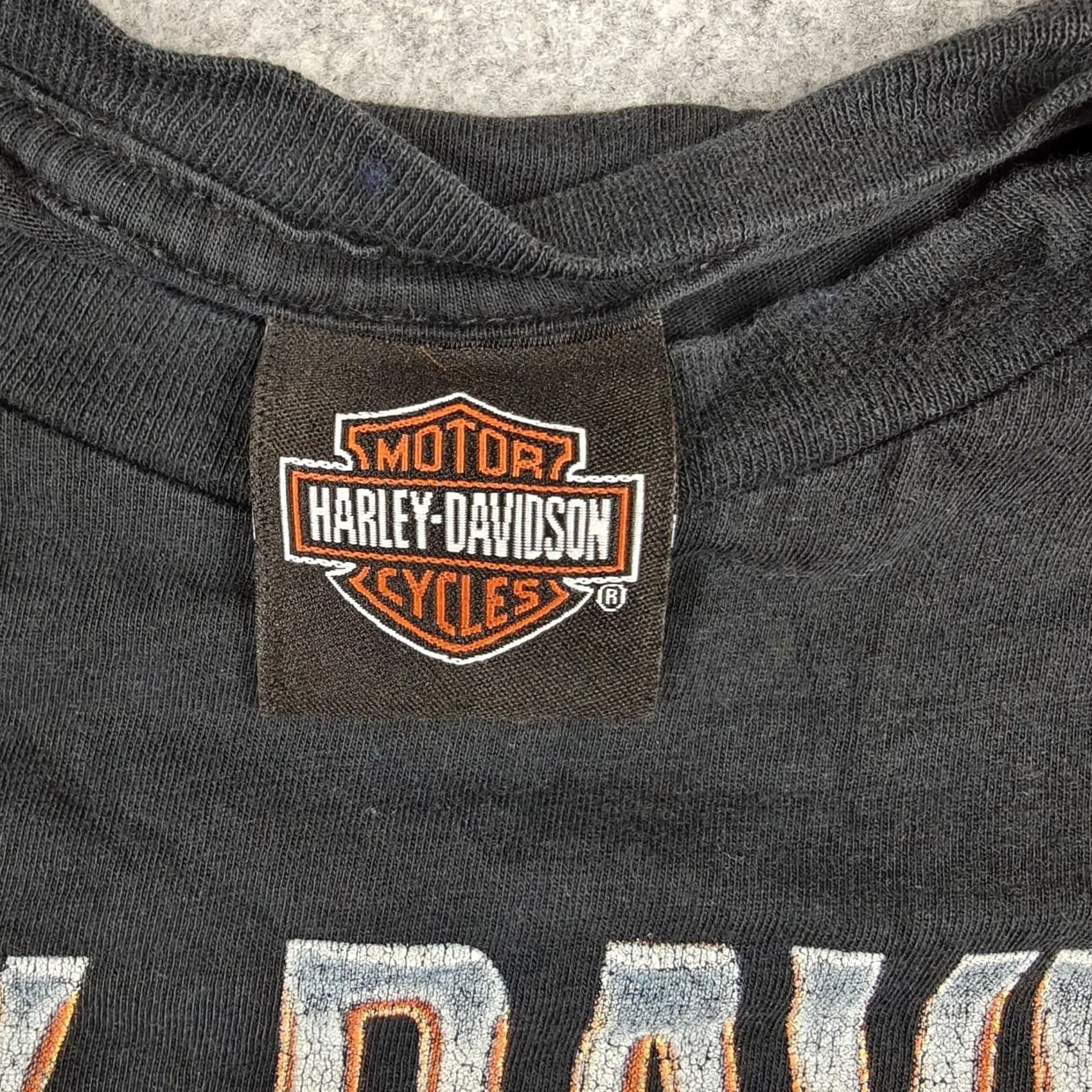 Harley Davidson Harley-Davidson Shirt Mens XL Black Boston Flames Logo Double Sided Tee 2011 Size US XL / EU 56 / 4 - 5 Thumbnail