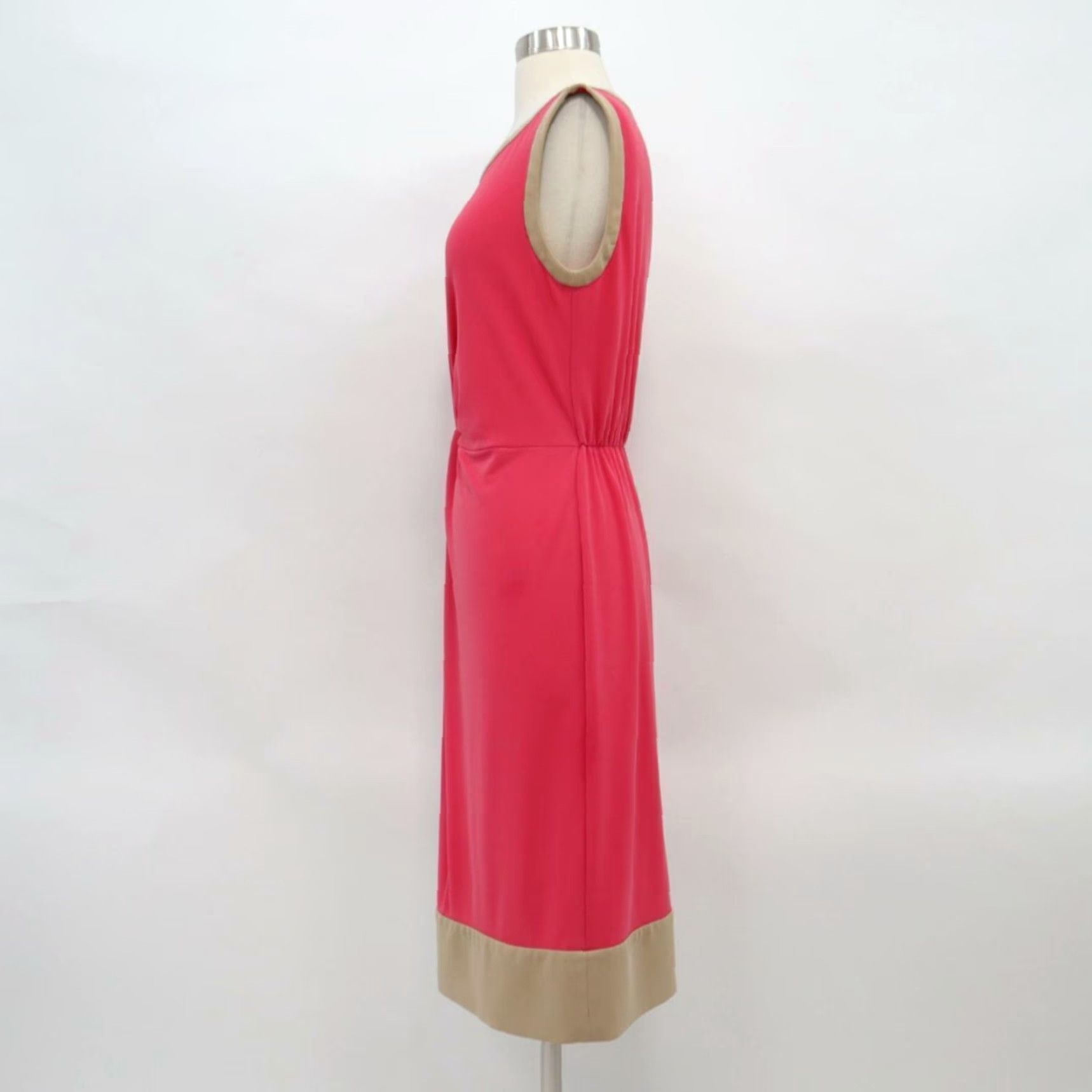 Philosophy Di Alberta Ferretti Dress Women US6 Knot Front Coral Red Stretch I42