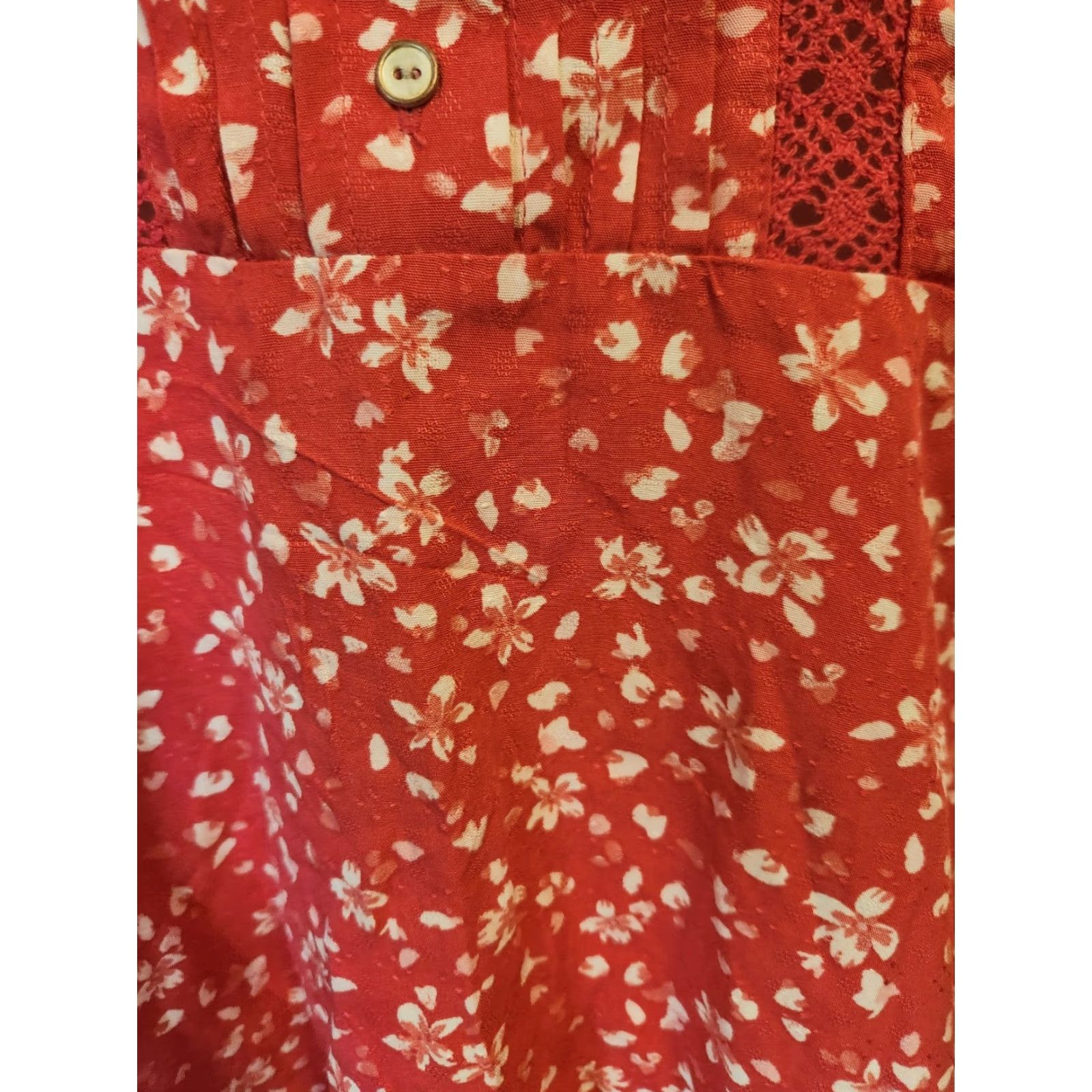 Vintage NWT Falls Creek Flower Floral Lace Swing Top 1X Pink Boho Hippie Round Neck Short Sleeve Blouse Womens Plus Size Size XL / US 12-14 / IT 48-50 - 4 Thumbnail