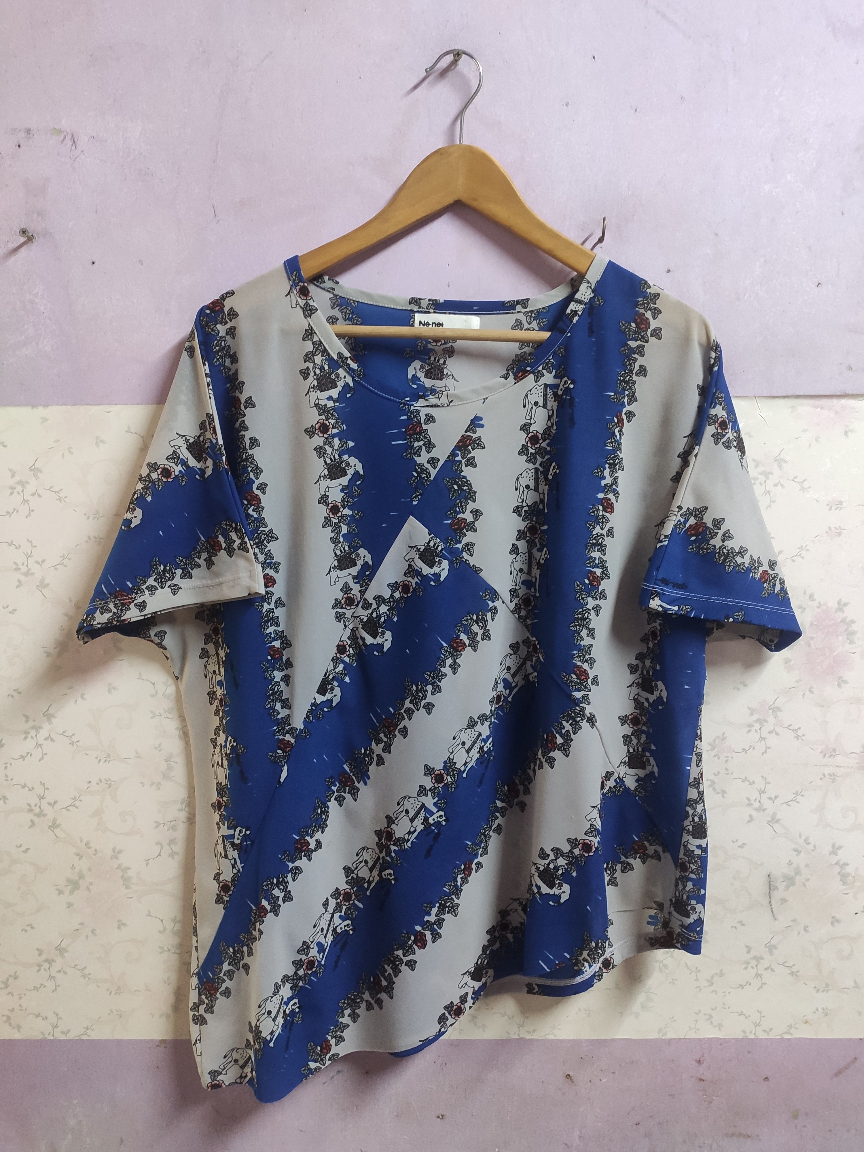 Issey Miyake × Ne-Net Ne-net Issey Miyake Animals Printed Blouse Size L / US 10 / IT 46 - 1 Thumbnail