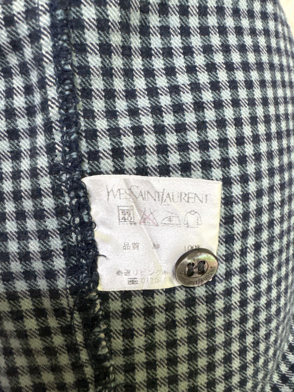 Yves Saint Laurent YSL Flannel Logo Shirt Size US L / EU 52-54 / 3 - 9 Thumbnail