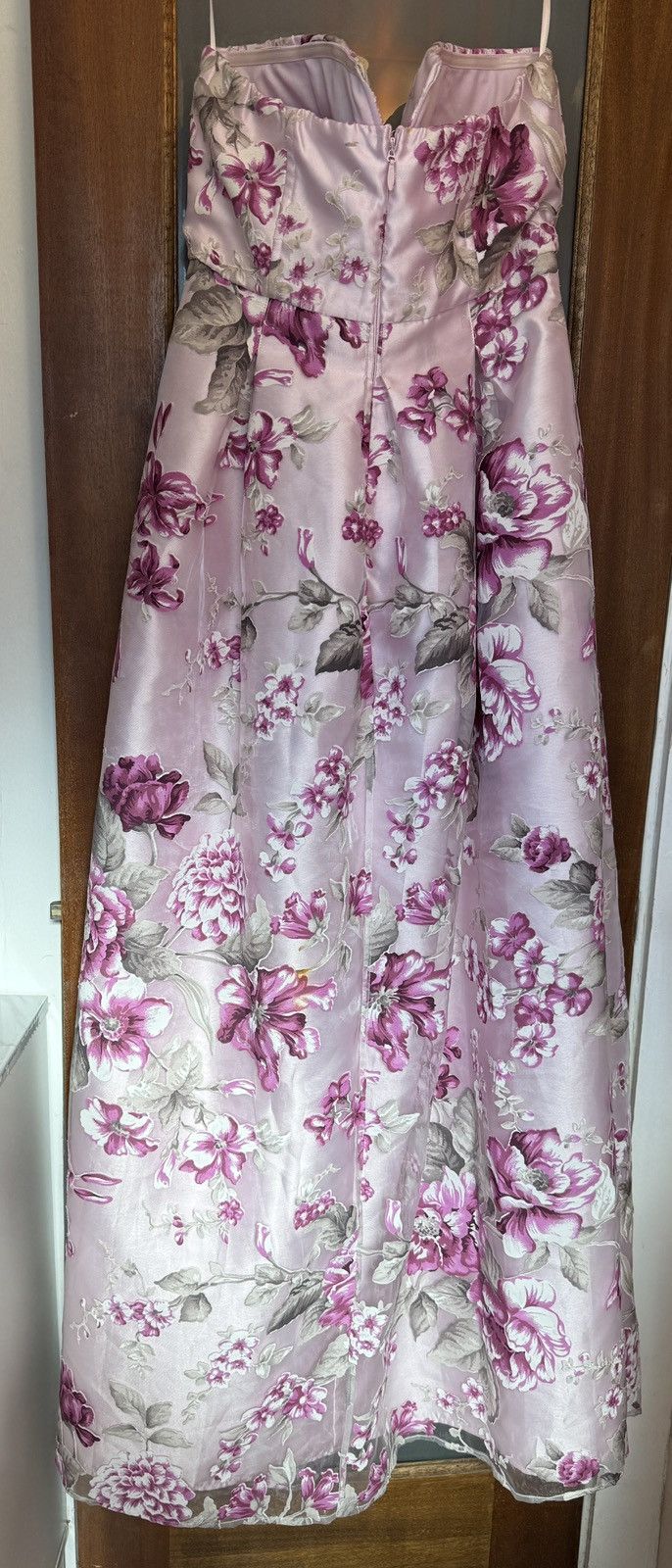 Anthropologie BHLDN Anthropologie Merritt Purple Floral Strapless Gown Size L / US 10 / IT 46 - 8 Thumbnail