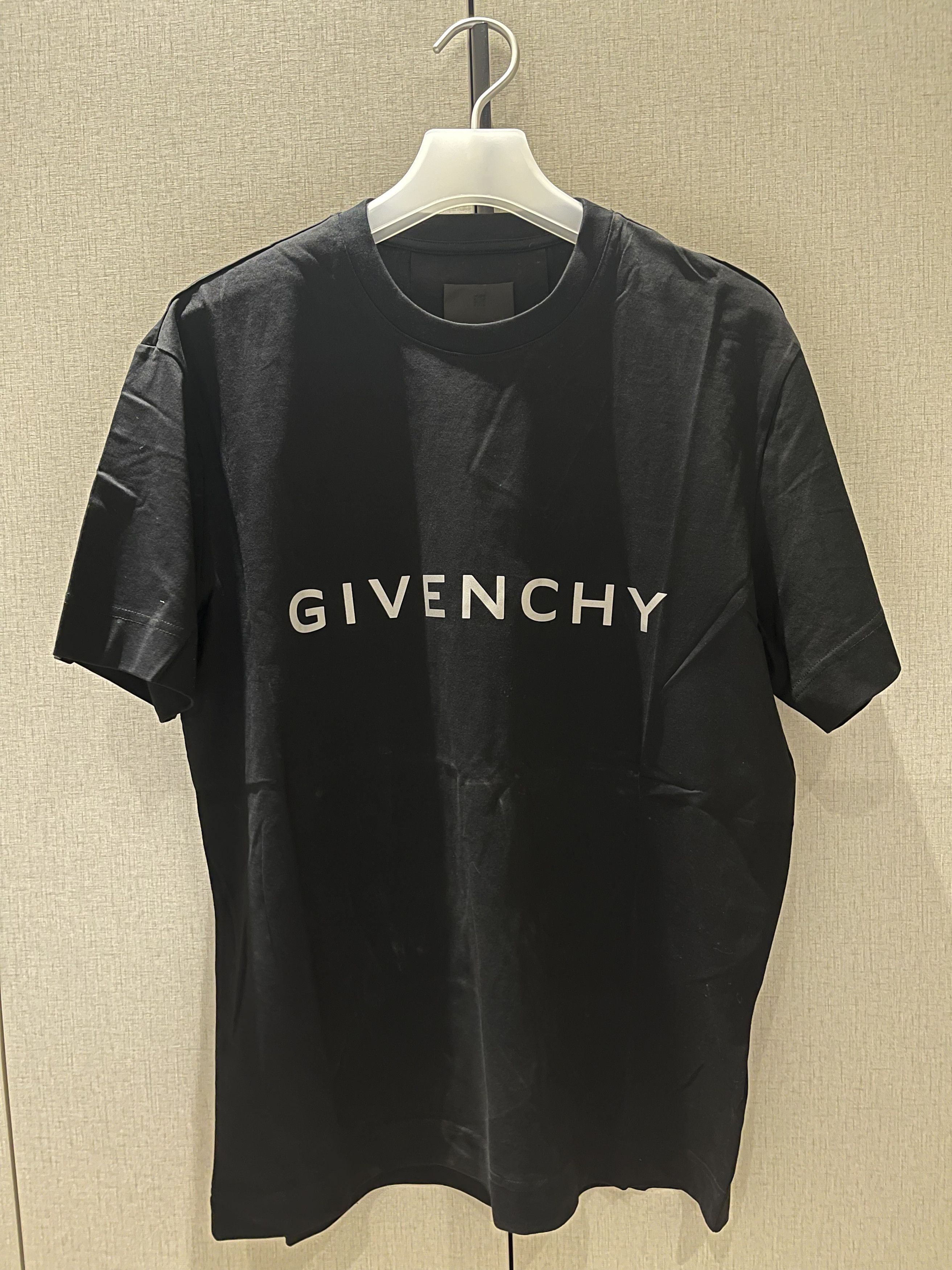 image of Givenchy Reflective Logo T Shirt in Black, Men's (Size XL)