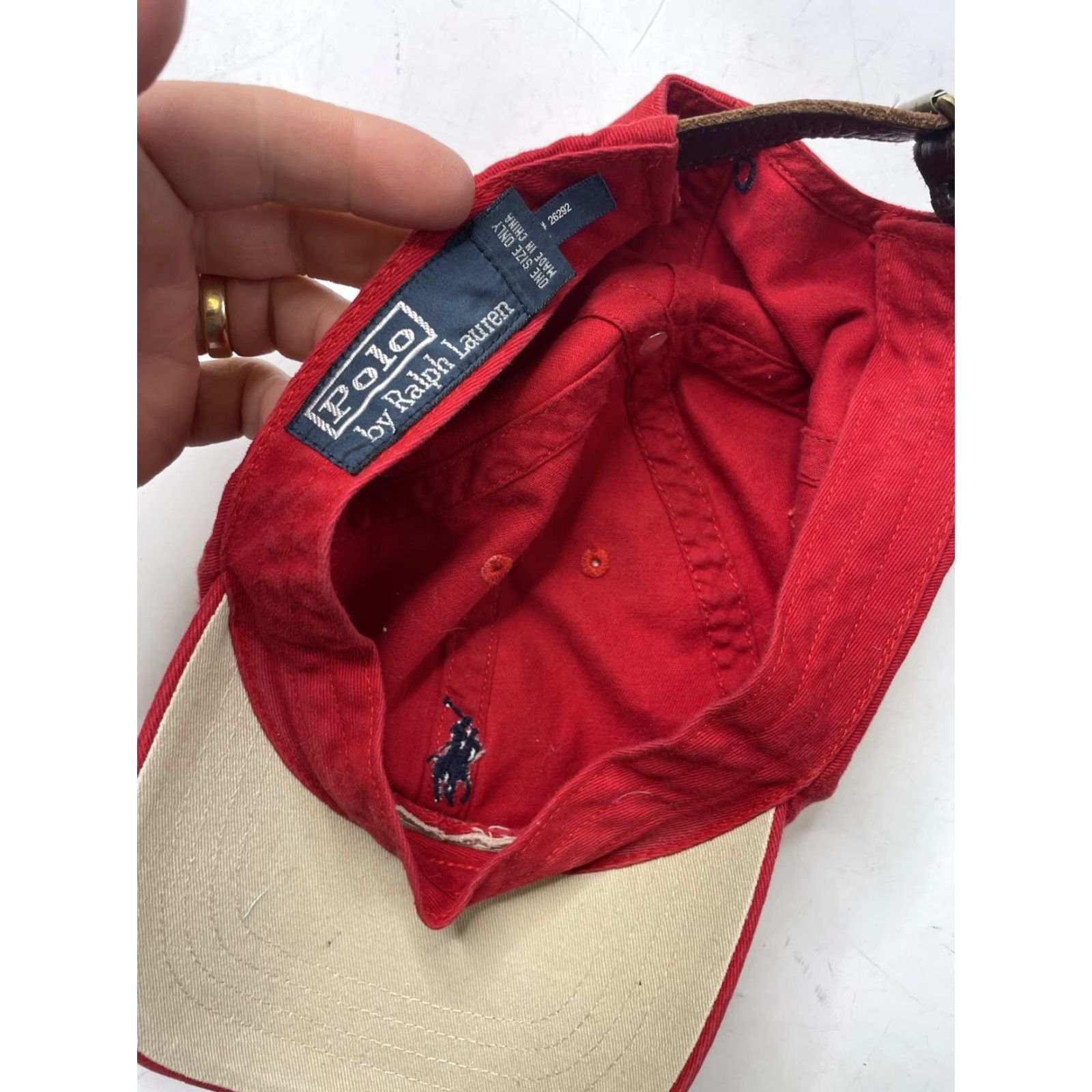 Polo Ralph Lauren Polo Ralph Lauren Hat Cap Leather Strap Back Red Casual Pony Vintage Preppy Size US M / EU 48-50 / 2 - 3 Thumbnail