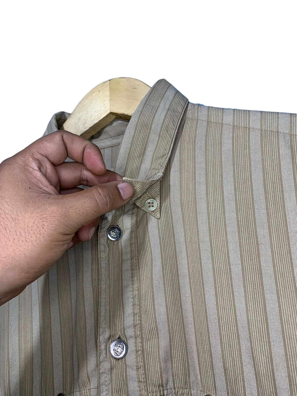 Versace Versace jeans couture oversized striped button down shirt Size US L / EU 52-54 / 3 - 6 Thumbnail
