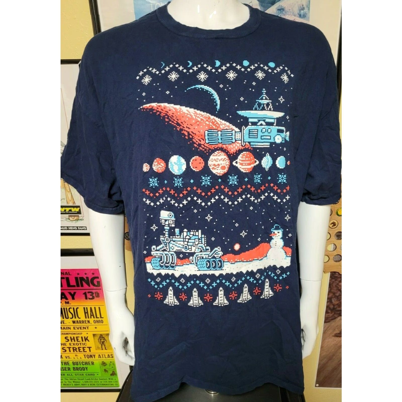 Etro VINTAGE Retro Sci Fi Pixel Ugly Christmas Holiday Sweater T Shirt 3XL XXXL 8 Bit Gamer Size US XXL / EU 58 / 5 - 2 Thumbnail