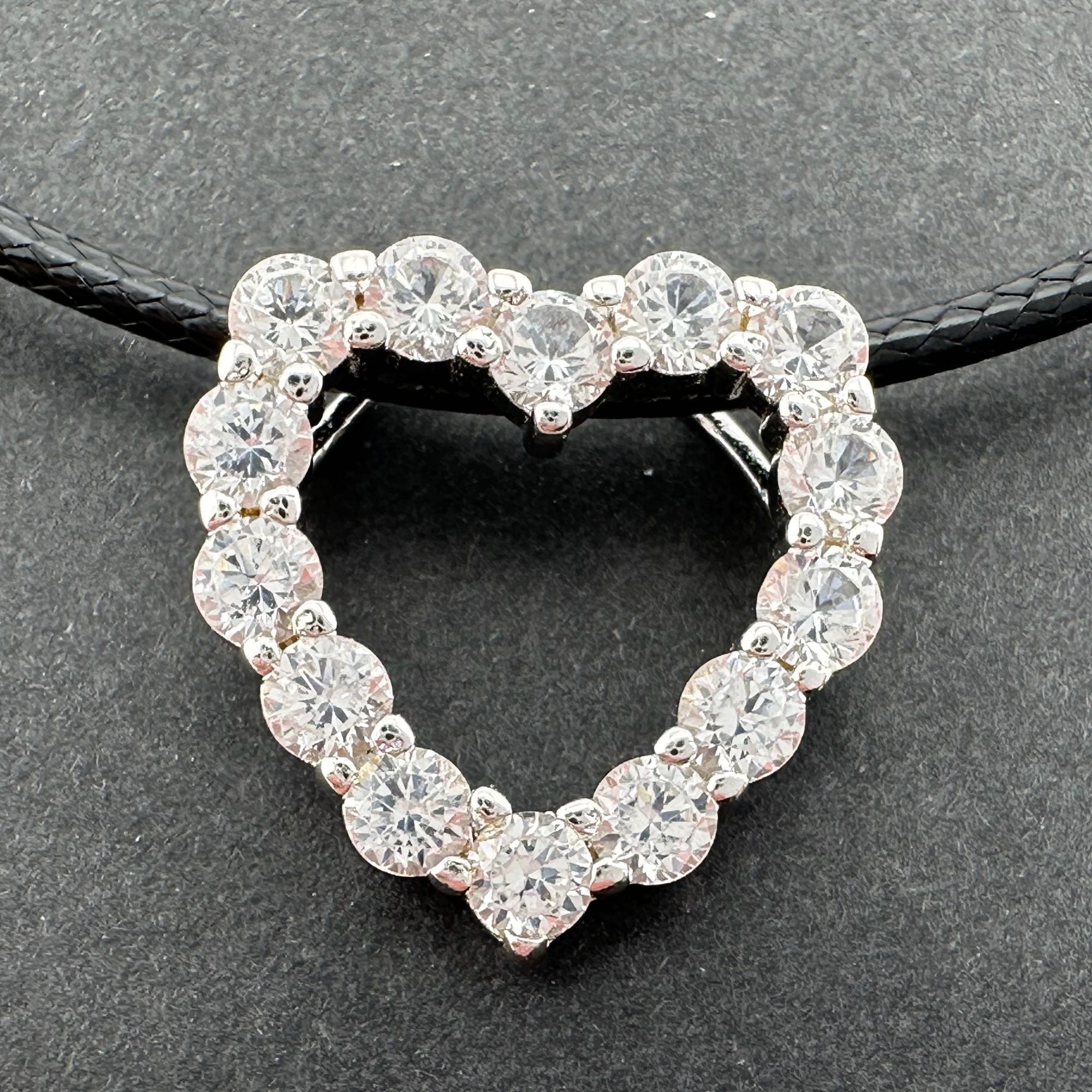 Other 2.5 Lab Created Carat White Sapphire Heart Necklace on Back Size ONE SIZE - 1 Thumbnail