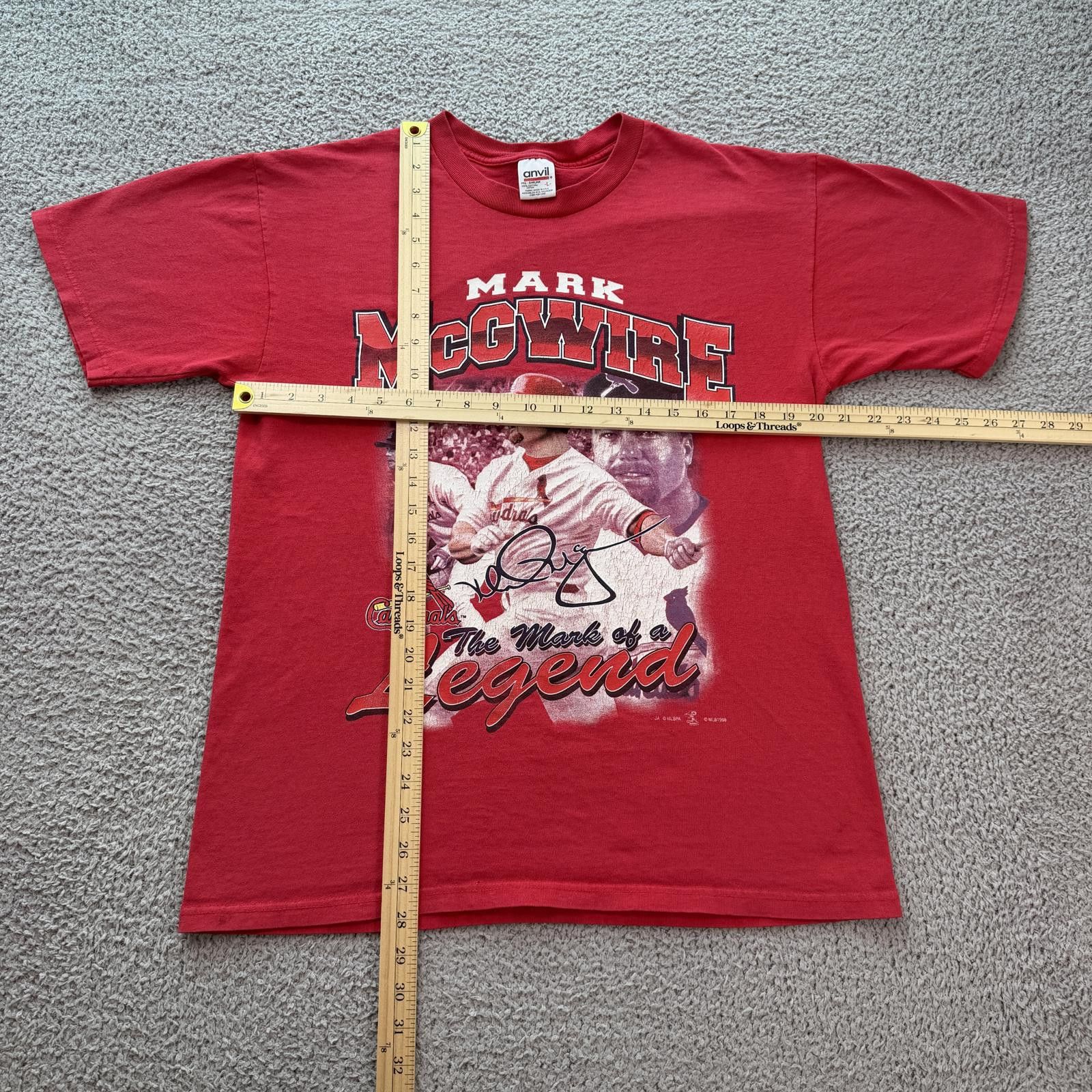 Anvil Vintage 1998 Mark McGwire St Louis Cardinals MLB T Shirt L Size US L / EU 52-54 / 3 - 3 Thumbnail