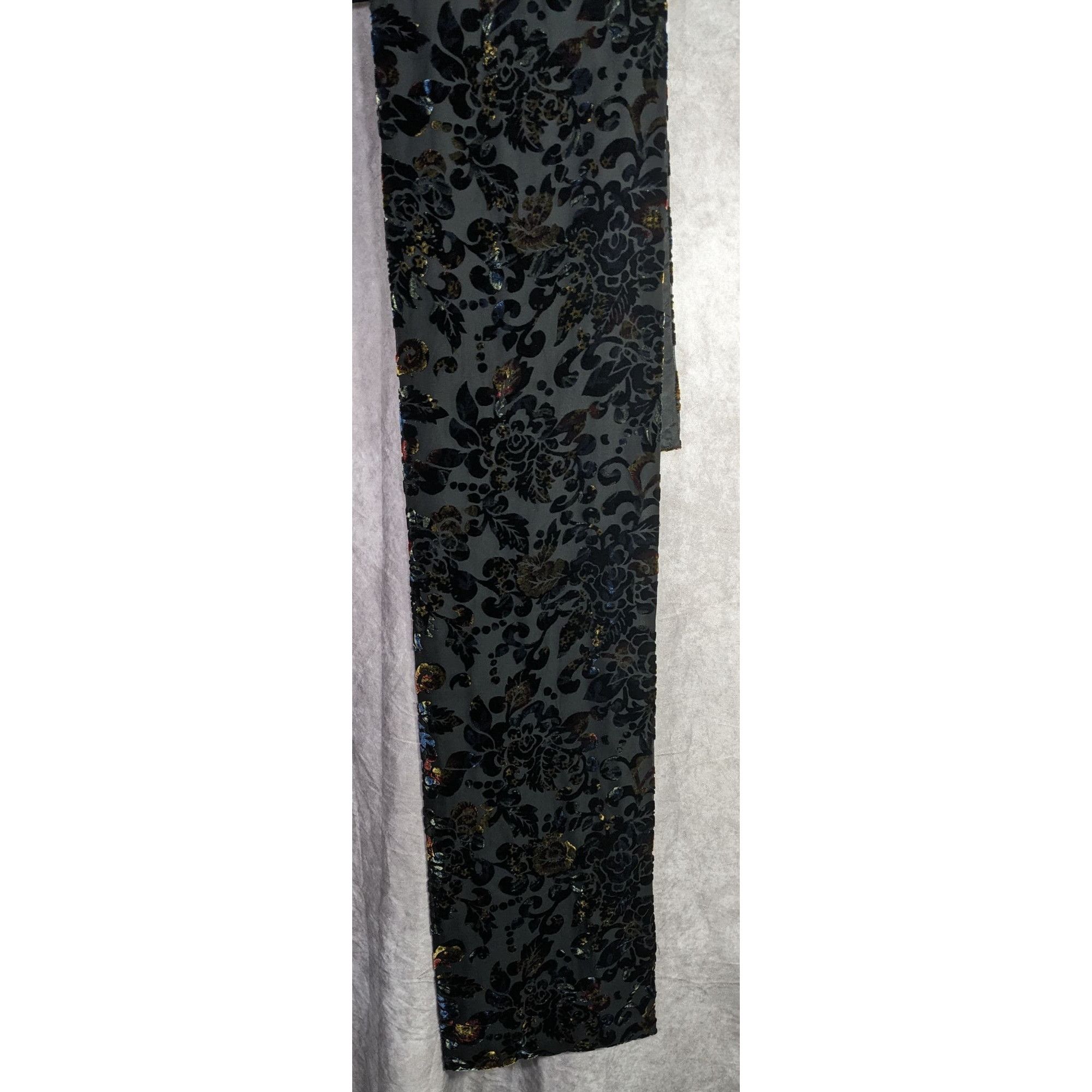 Other Vintage Dark Rainbow Burnt Velvet Floral Scarf Size ONE SIZE - 7 Thumbnail