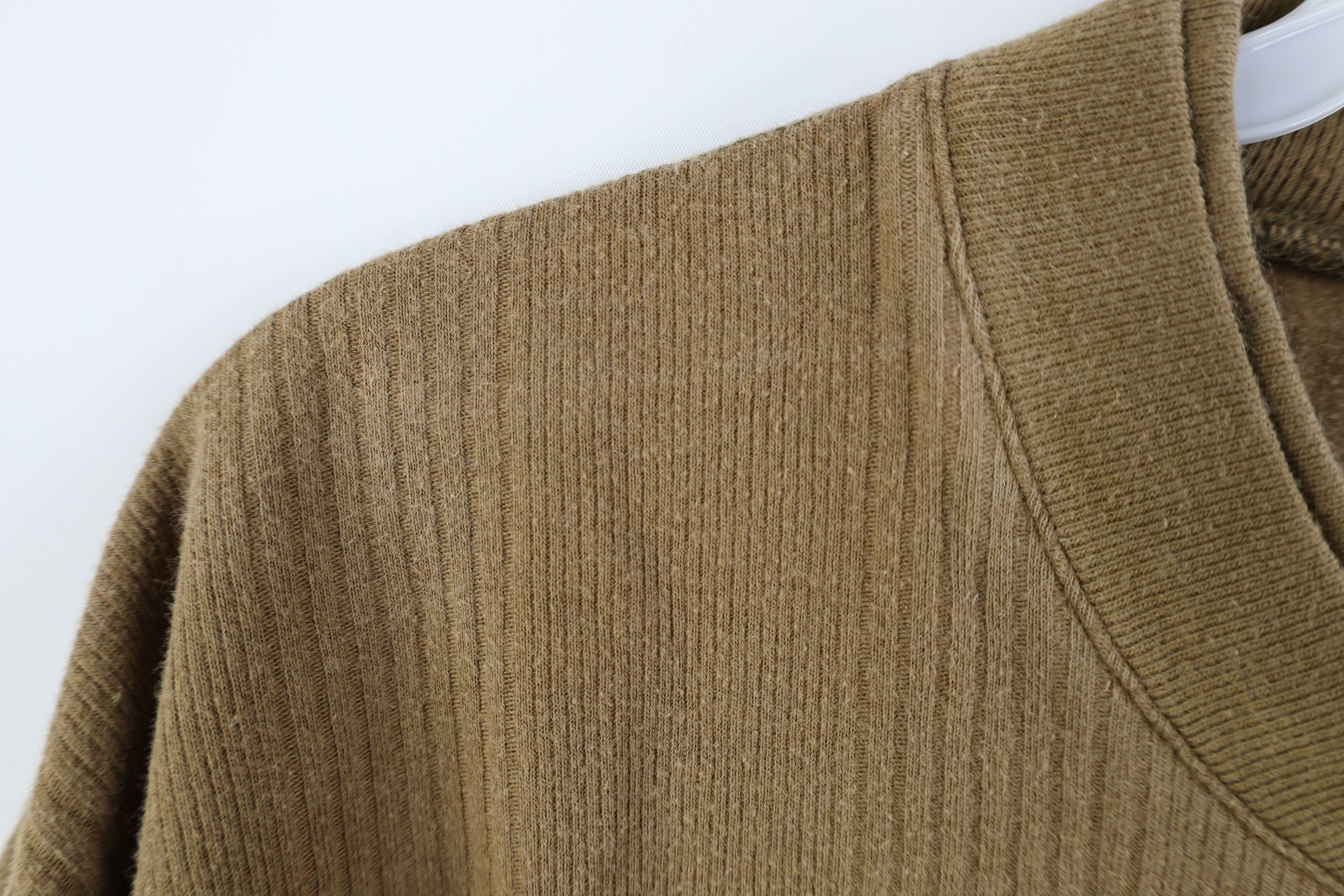 Vintage Vintage 90s Streetwear Striped Ribbed Knit T-Shirt Breen Size US M / EU 48-50 / 2 - 6 Thumbnail