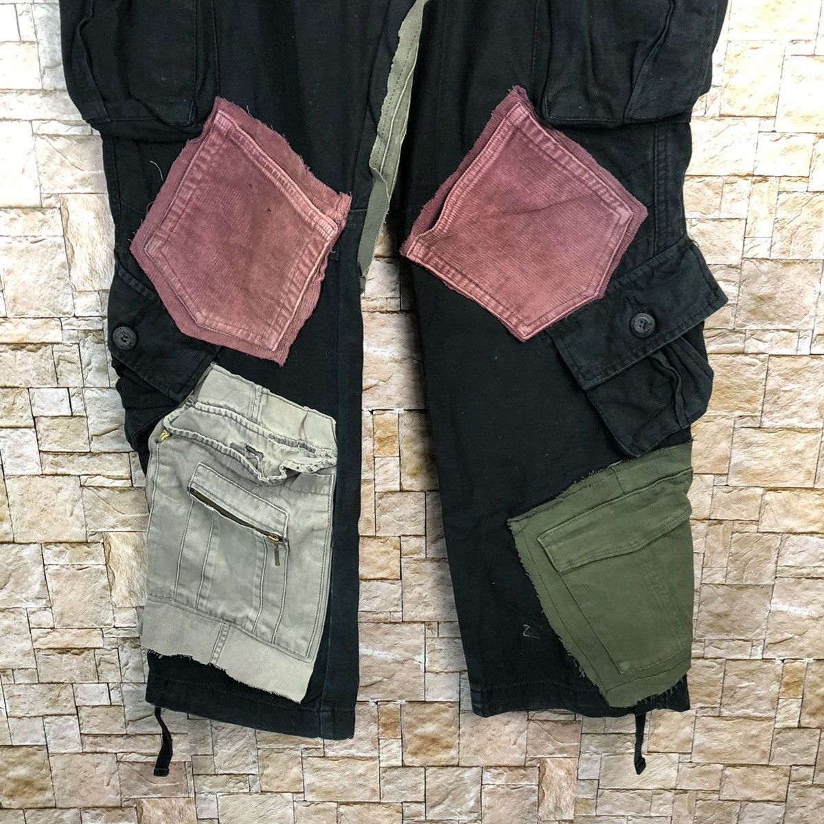 Japanese Brand Matchstick Black Cargo Multipocket Pants #A145 Size US 34 / EU 50 - 7 Thumbnail