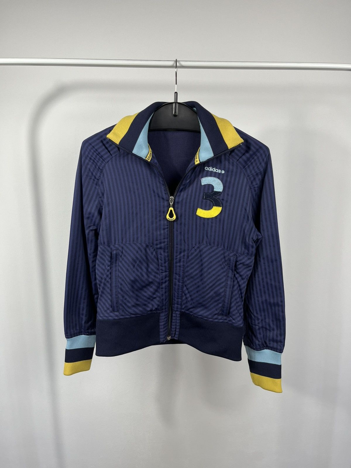 Adidas Adidas Women Track Jacket Navy Striped Zip Up Sport XS Size XS / US 0-2 / IT 36-38 - 1 Thumbnail