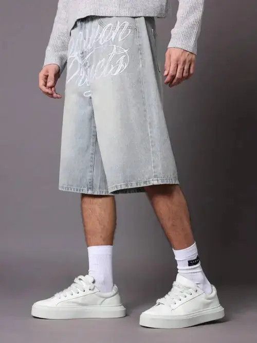 Other Washed Denim Jeans Drip Drill Shorts Jorts Size US 32 / EU 48 - 2 Thumbnail