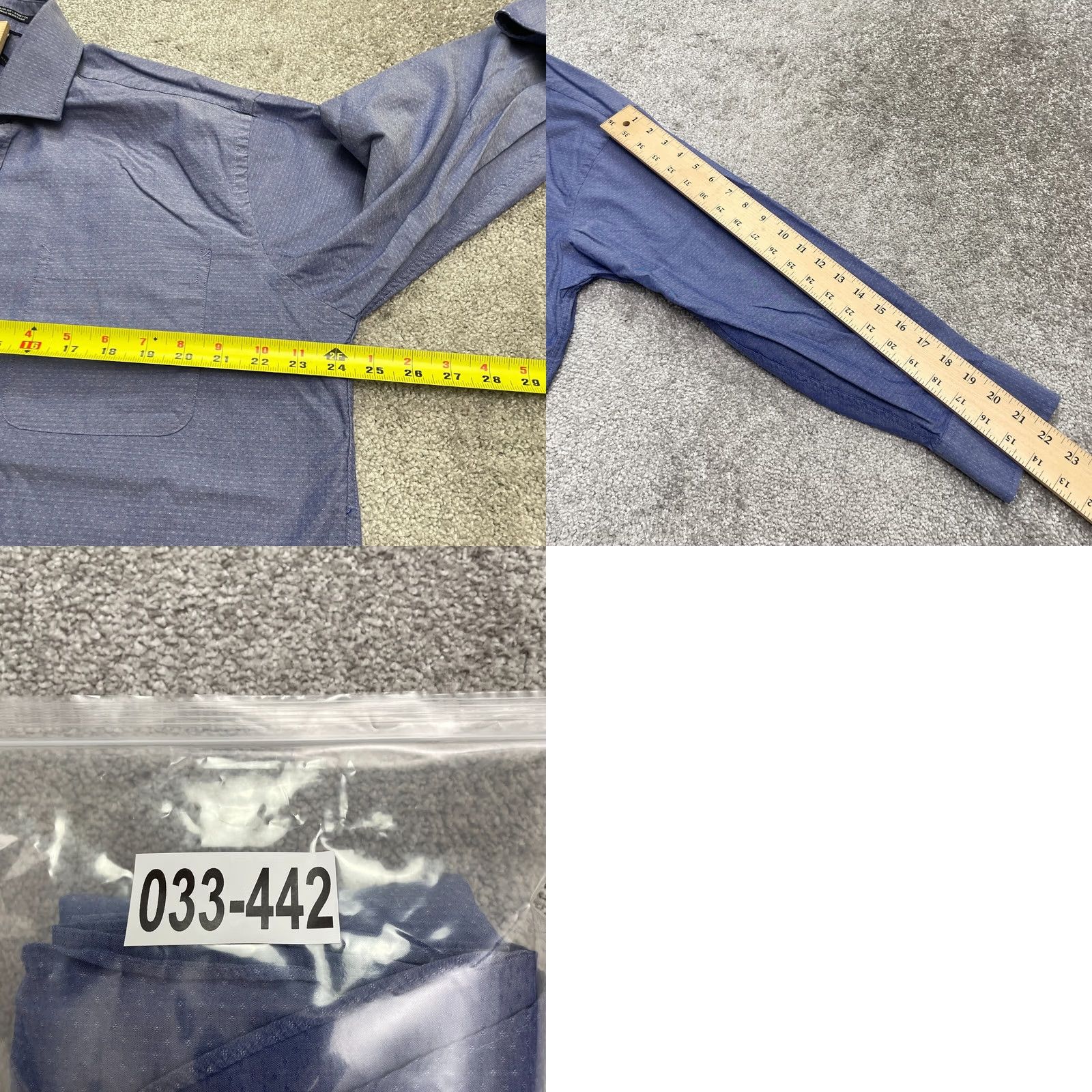 Tommy Hilfiger Tommy Hilfiger Dress Shirt Mens Large Blue Regular Fit Stretch Wrinkle Resistant Size 42R - 9 Thumbnail