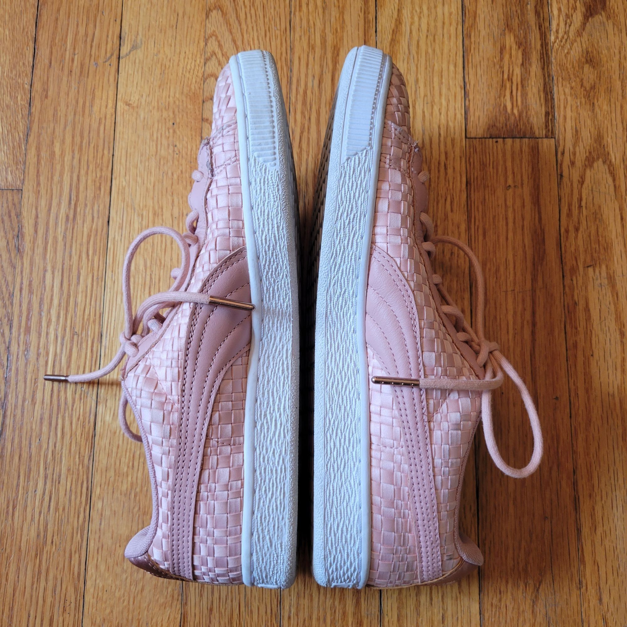 Puma Puma Basket Satin EP Woven Pink Sneakers 10 Lace Up Tennis S Size US 10 / IT 40 - 6 Thumbnail