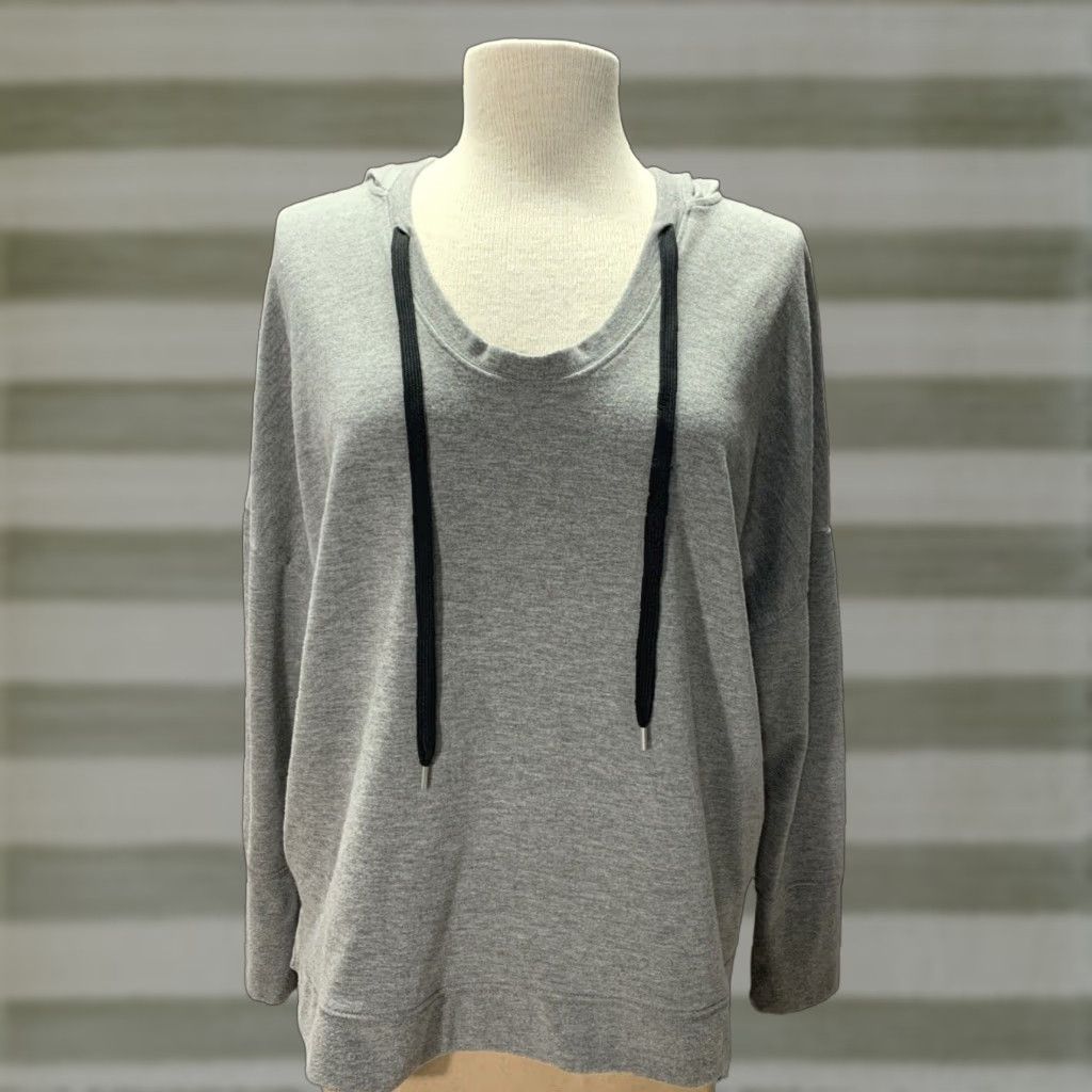 Vintage MTA Sport Hooded Pullover Woman’s Size Medium Gray Dolman Sleeves 4" Side Slits Hoodie Shirt Womens Size M / US 6-8 / IT 42-44 - 1 Thumbnail