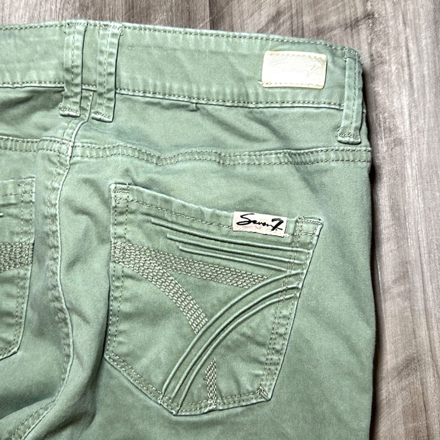 Vintage Seven7 High Rise Skinny Skin-Fit Jeans Women 4 Green Cotton Blend 73% 24% 3% Regular Size Size 27" / US 4 / IT 40 - 4 Thumbnail