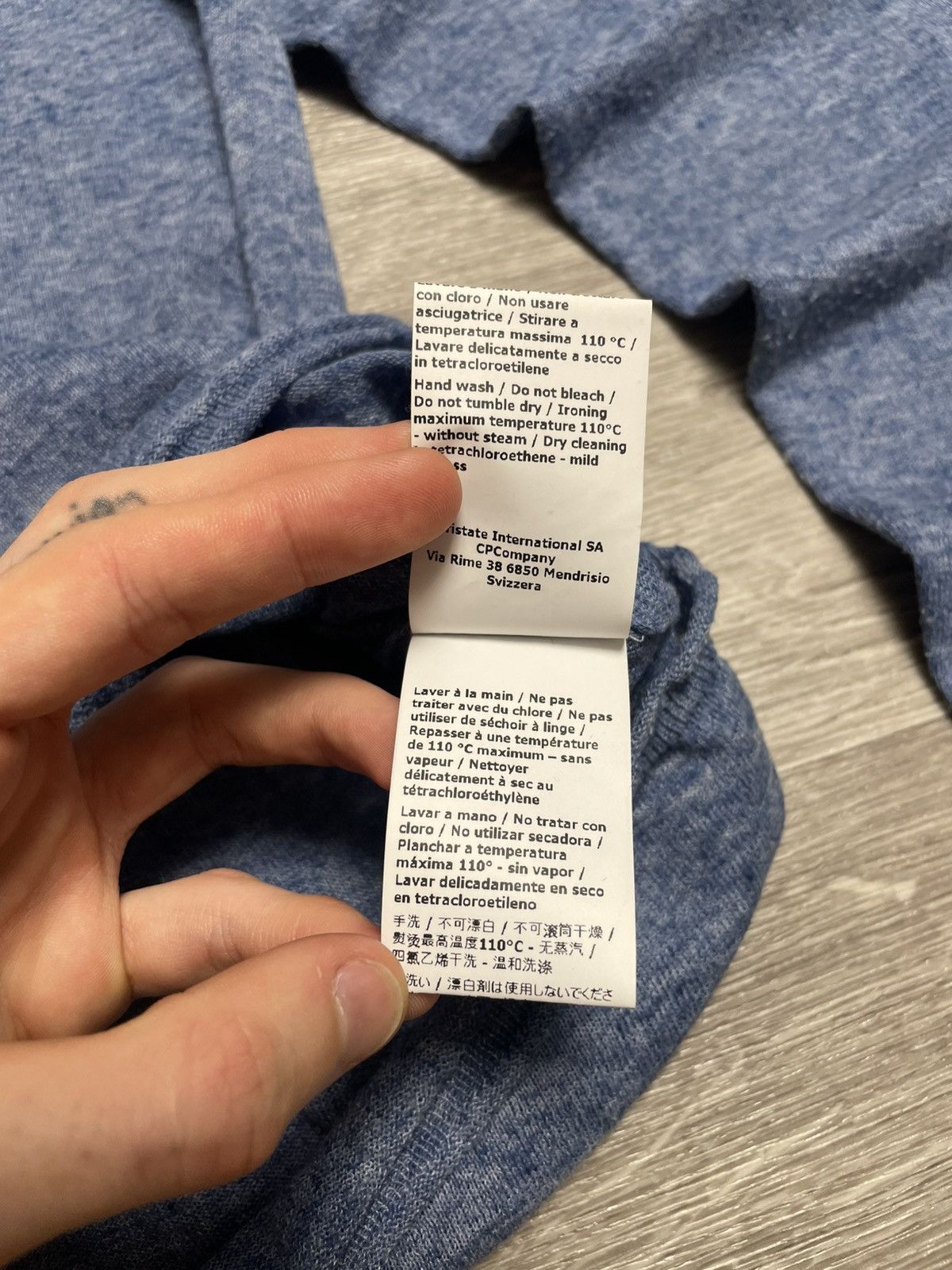 C.P. Company C.P. Company Linen Blend Long Sleeve Sweater Blue Size US L / EU 52-54 / 3 - 14 Thumbnail