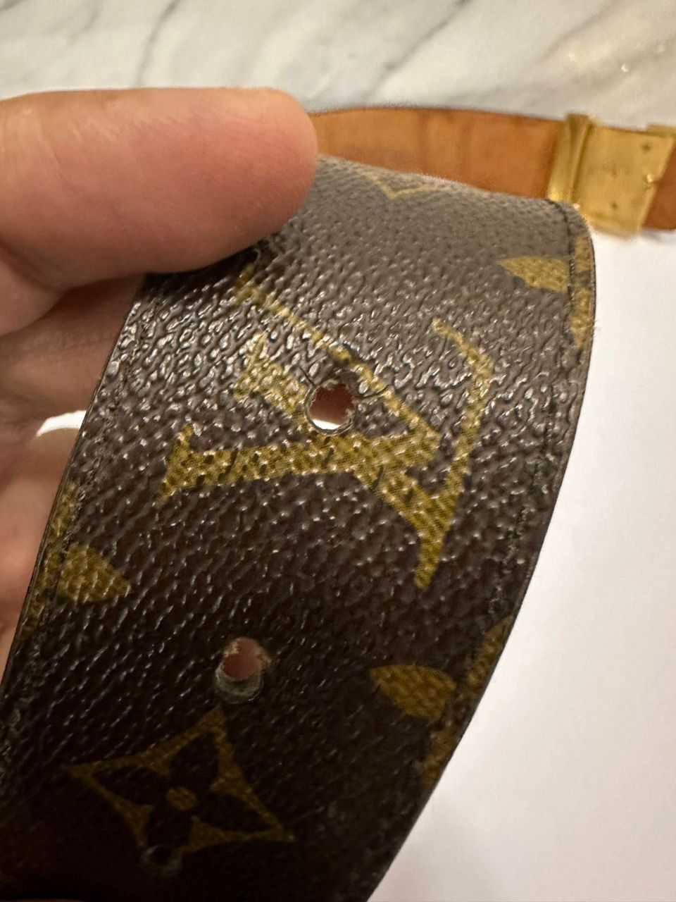 Louis Vuitton Authentic Louis Vuitton Monogram Belt 85/34 DEFECTED Size ONE SIZE - 7 Thumbnail