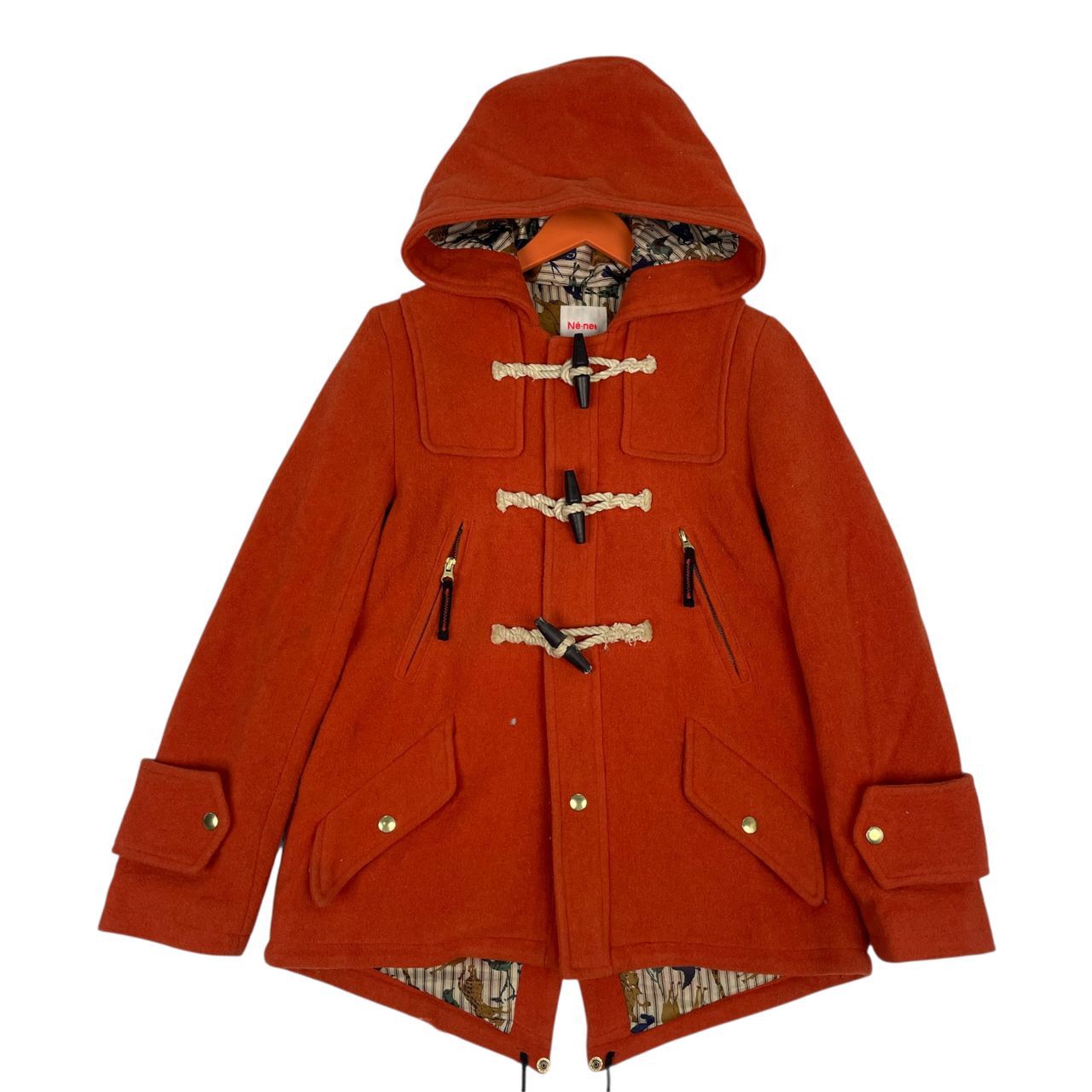 Ne-Net Vintage Né-net Hooded Duffle Coat Burnt Orange Wool Jacket Size M / US 6-8 / IT 42-44 - 1 Thumbnail