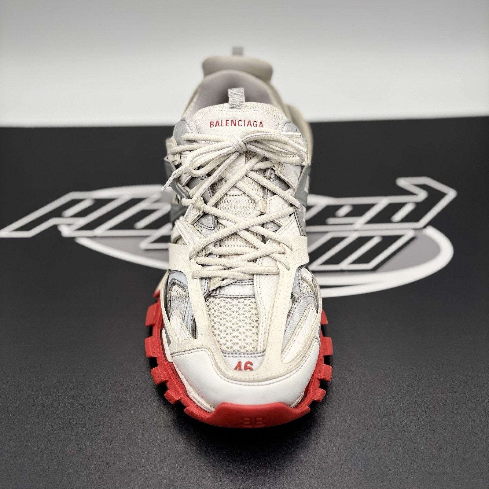 Balenciaga Balenciaga Track Sneaker ' White Red ' | GOOD CONDITION! Size US 13 / EU 46 - 5 Thumbnail