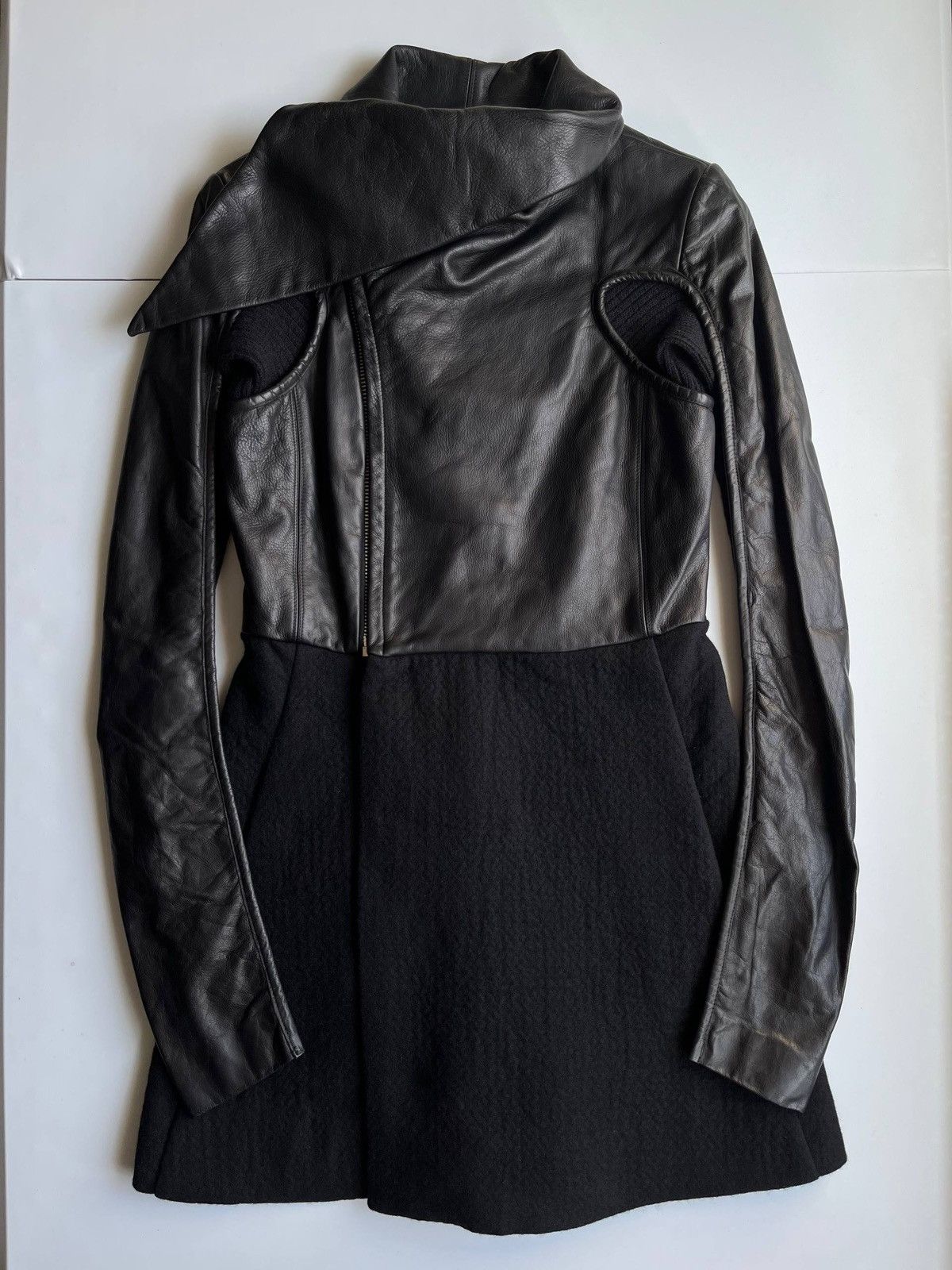 Rick Owens Rick Owens GLEAM black leather jacket with winged neck Size S / US 4 / IT 40 - 3 Thumbnail