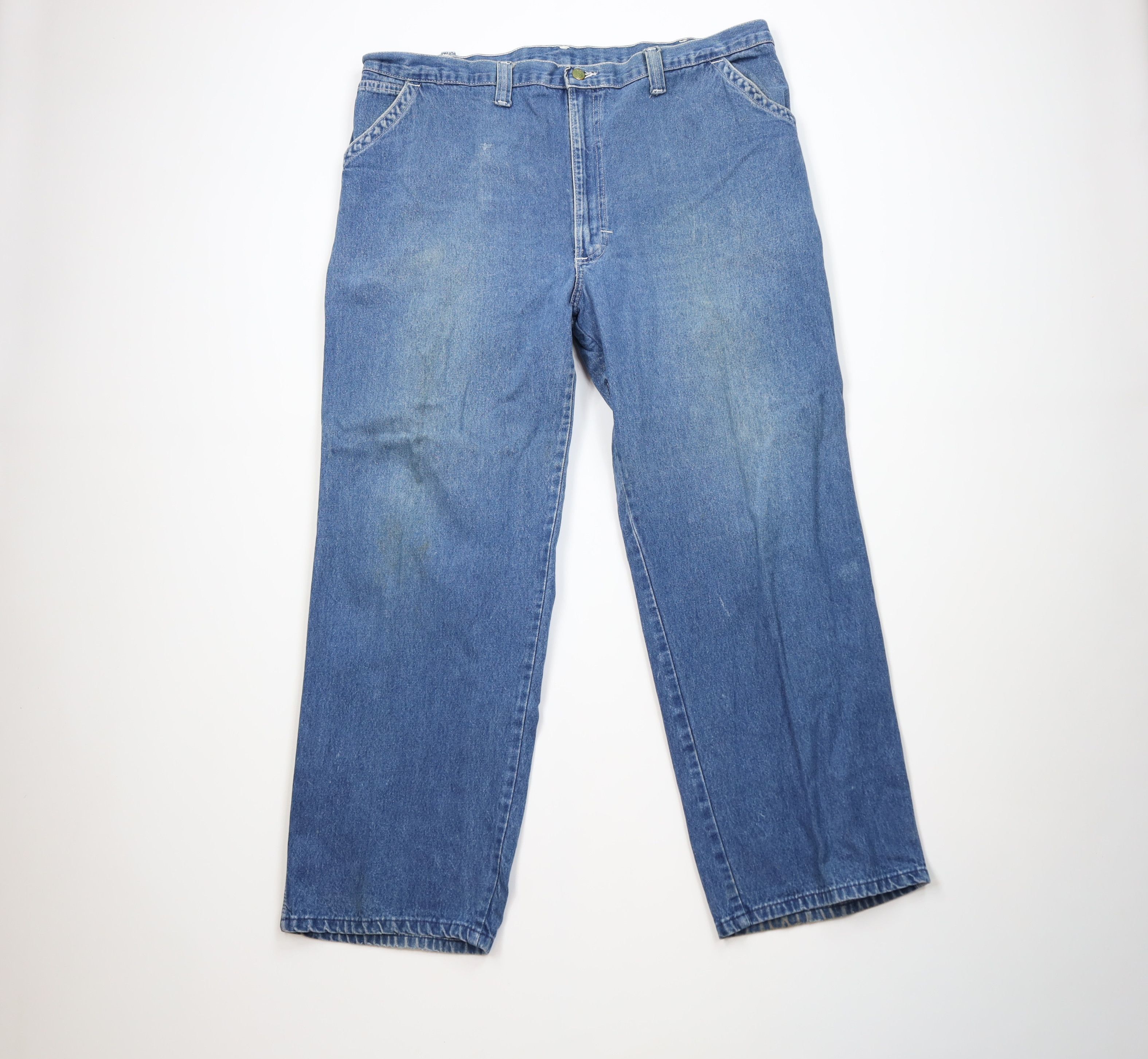 Vintage Vintage 90s Streetwear Workwear Wide Leg Dungaree Jeans USA Size US 44 / EU 60 - 1 Thumbnail