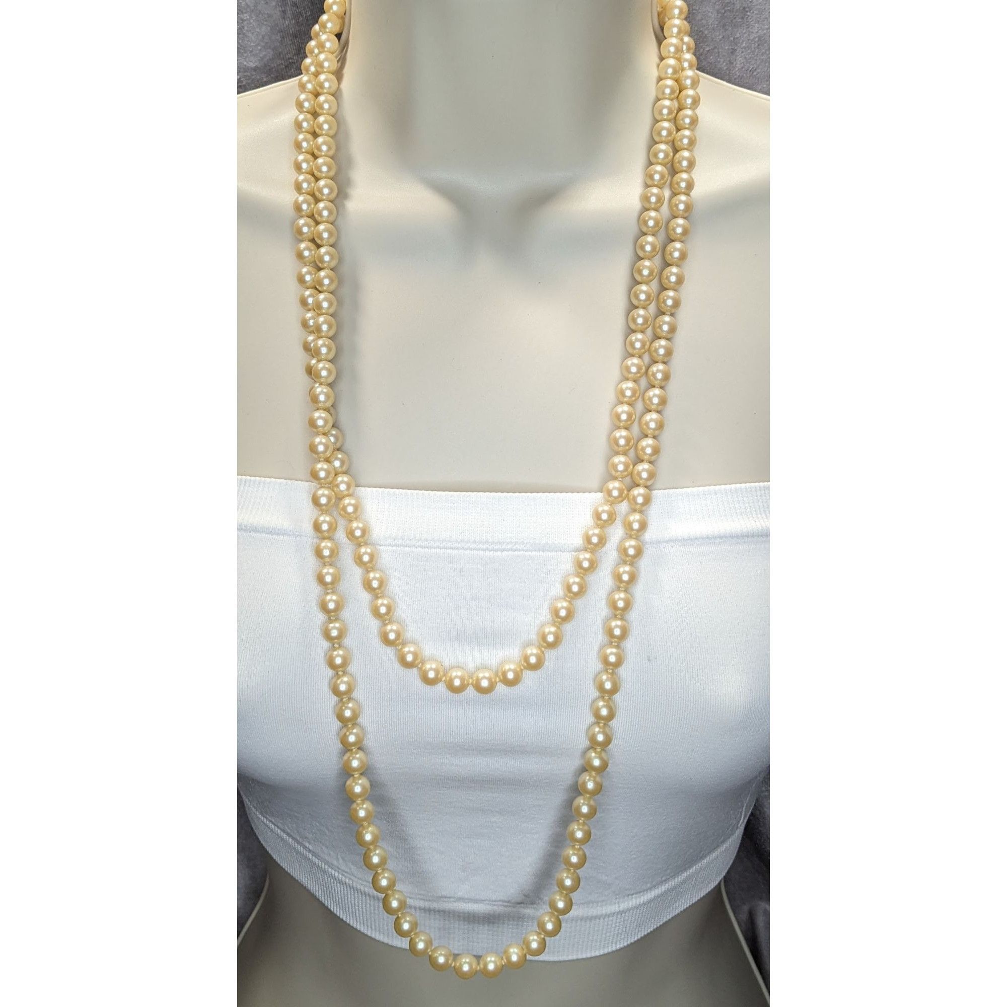 Other Vintage Glam 60-Inch Faux Pearl Necklace With Floral Box Cla Size ONE SIZE - 8 Thumbnail