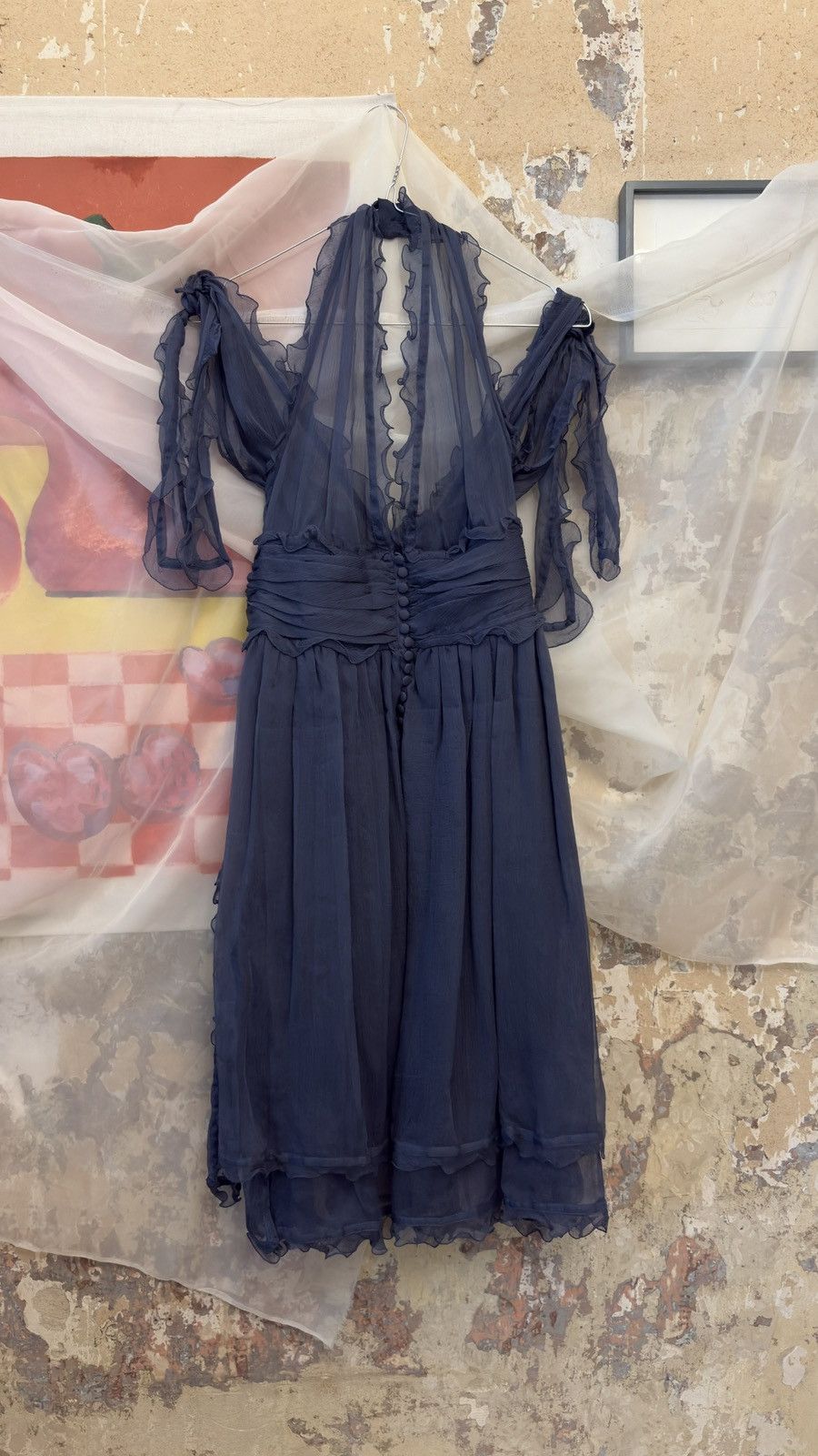 Fendi Fendi Blue Silk Chiffon Dress, size XS-S Size S / US 4 / IT 40 - 5 Thumbnail