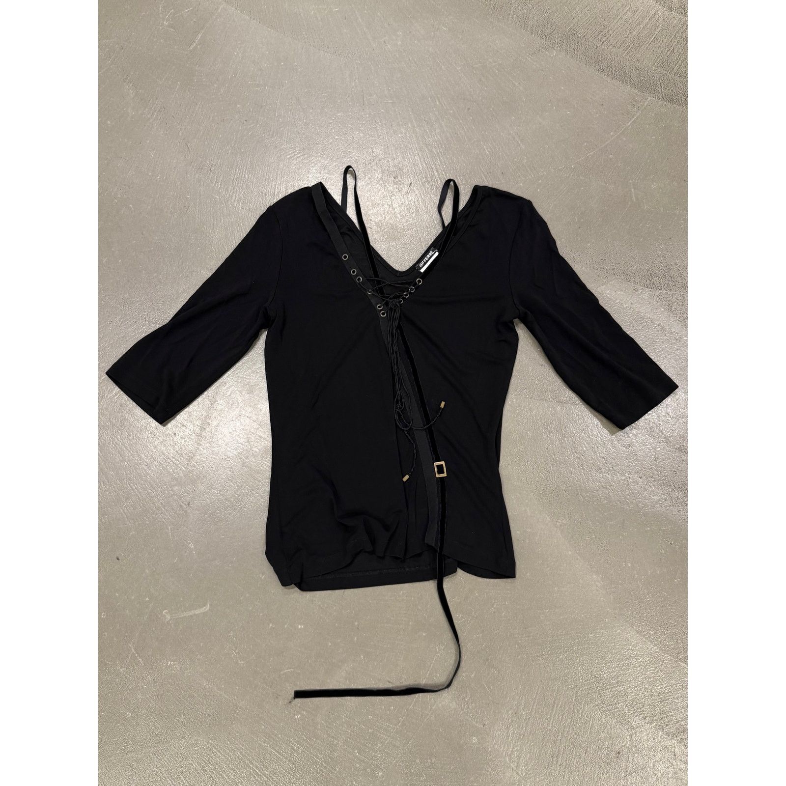 Gianfranco Ferre 2004 Gianfranco Ferre bondage lace-up top Size L / US 10 / IT 46 - 1 Thumbnail
