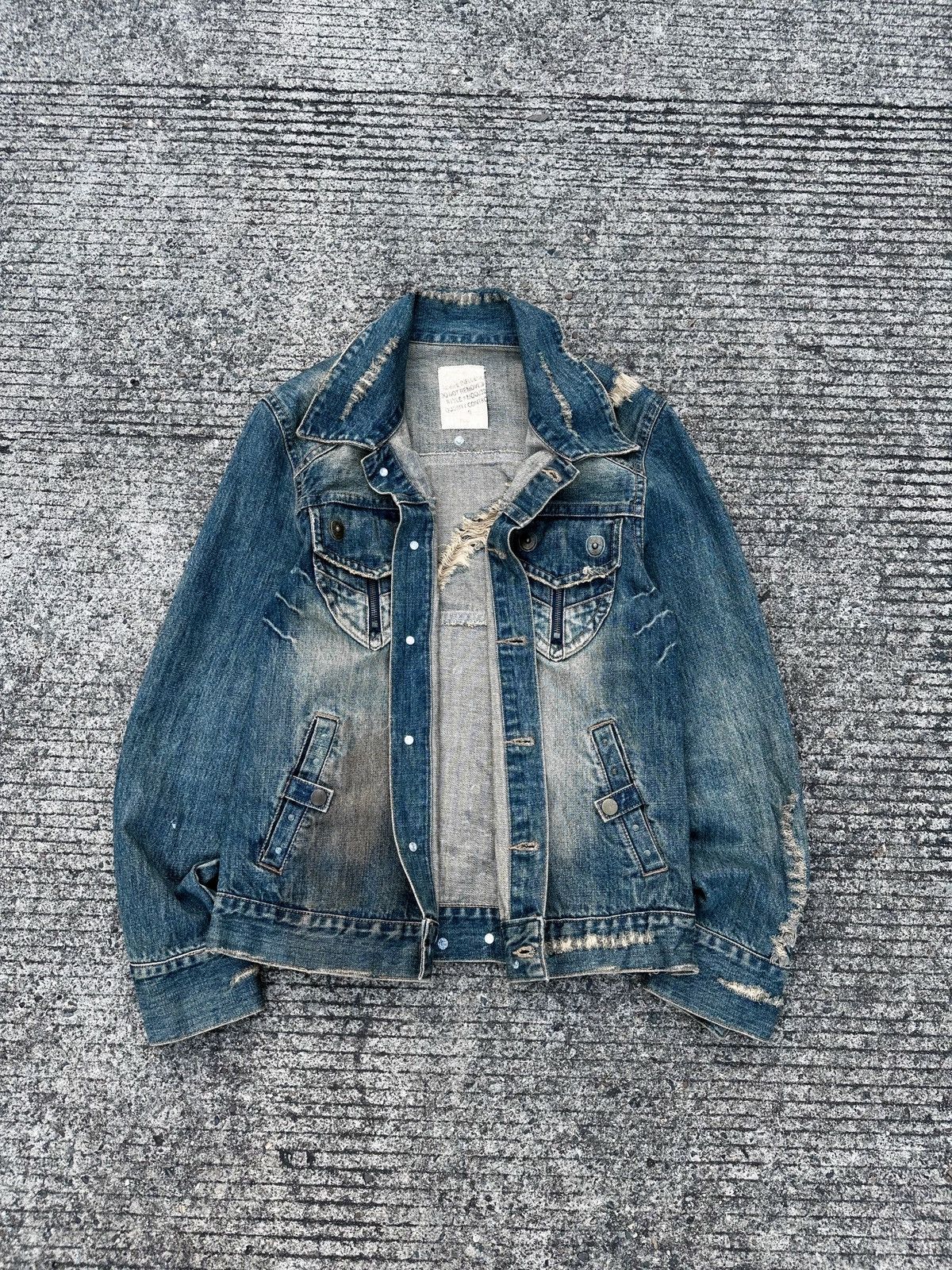 If Six Was Nine × Japanese Brand × Tornado Mart 2000’s Midas Damage Washed Denim Jacket Size US L / EU 52-54 / 3 - 2 Thumbnail