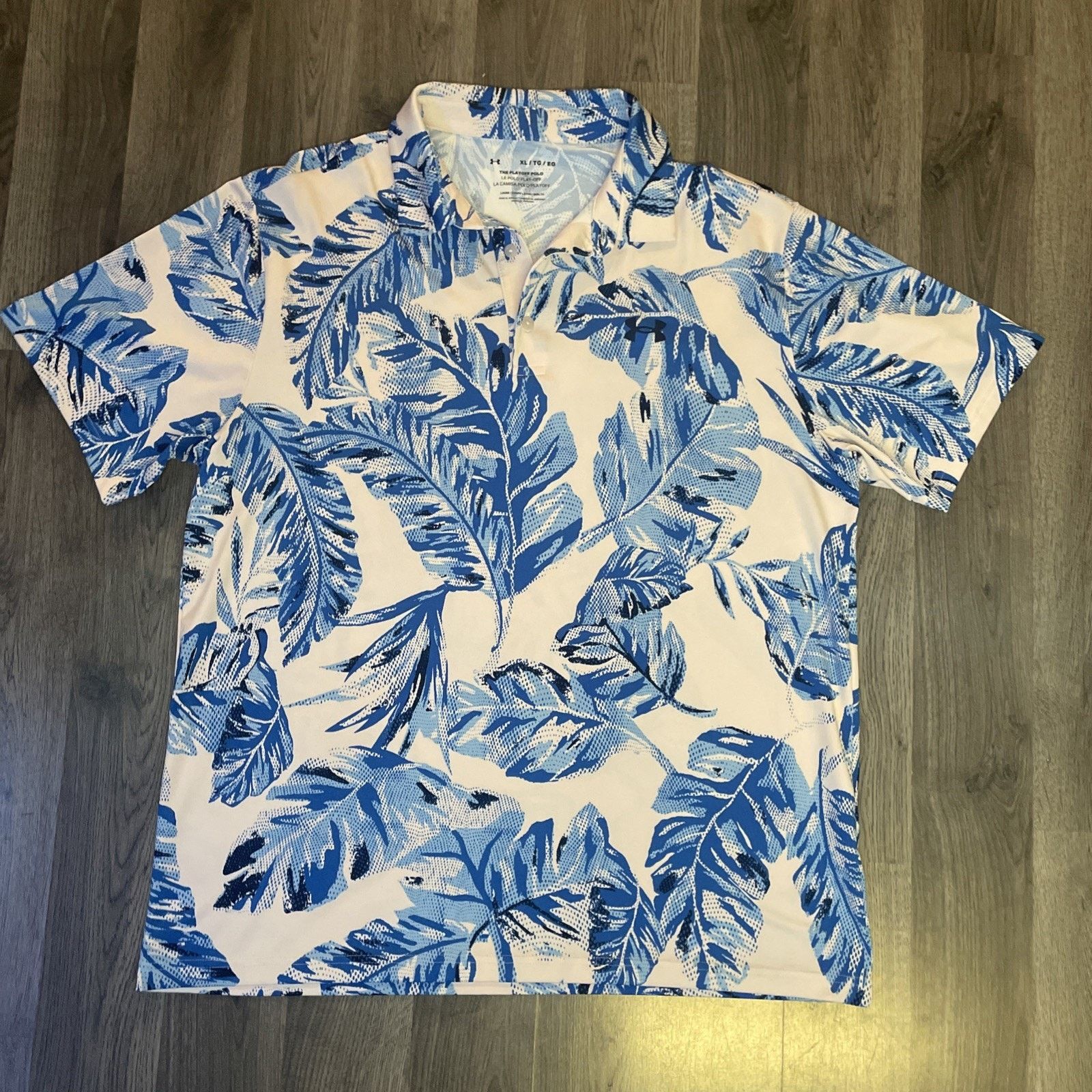 Under Armour Under Armour Hawaiian Golf Polo Shirt Mens XL Blue Floral Size US XL / EU 56 / 4 - 2 Thumbnail