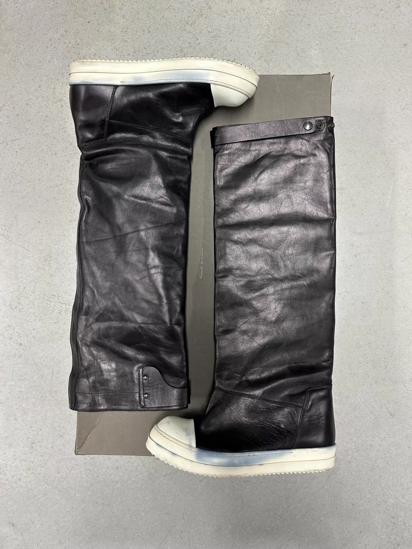 Rick Owens Rick Owens AW14 Heavy Leather High-Top 41 (42-43) Size US 8 / EU 41 - 4 Thumbnail