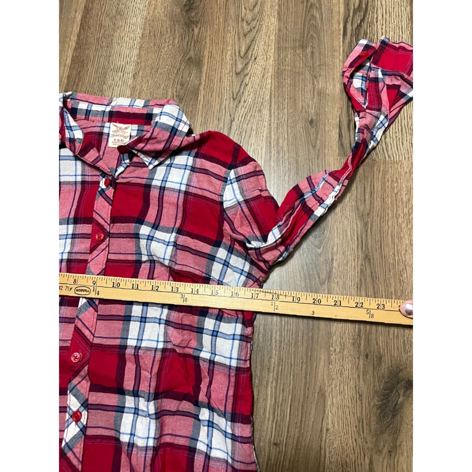 Faded Glory Faded Glory Shirt Women's Small Red Plaid Button Up Long Sleeve Size S / US 4 / IT 40 - 4 Thumbnail