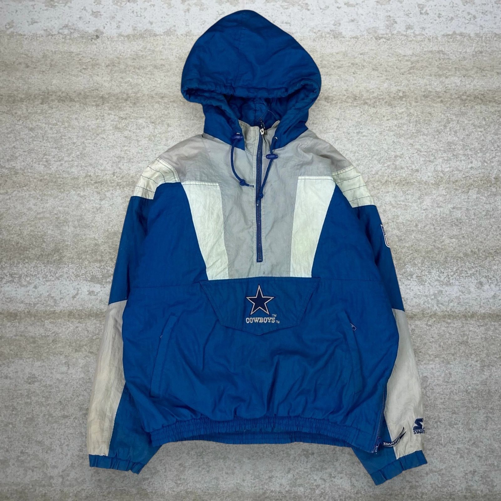 Starter Vintage Y2K Starter Cowboys Puffer Jacket Mens L Blue White Size US L / EU 52-54 / 3 - 1 Thumbnail