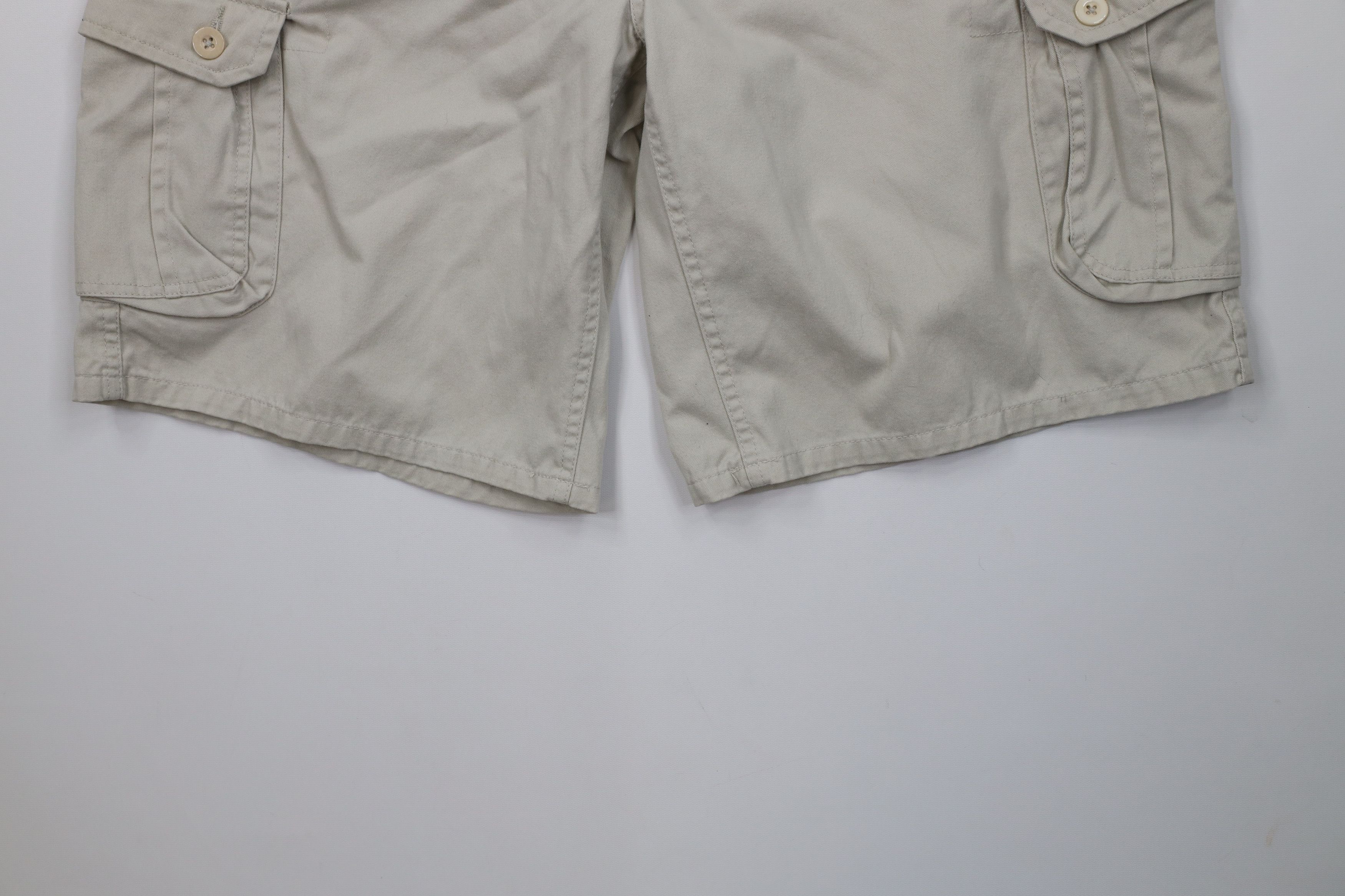 Vintage Vintage 90s Y2K Streetwear Loose Fit Cargo Shorts Beige Size US 36 / EU 52 - 4 Thumbnail