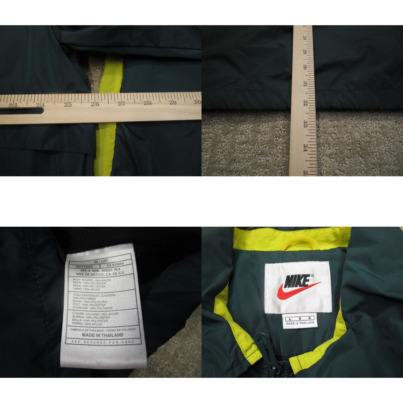 Nike Vintage Nike Jacket Men L Green Windbreaker 90s Logo Pockets Full Zip All Seasons Casual Sports Coat Size US L / EU 52-54 / 3 - 8 Thumbnail