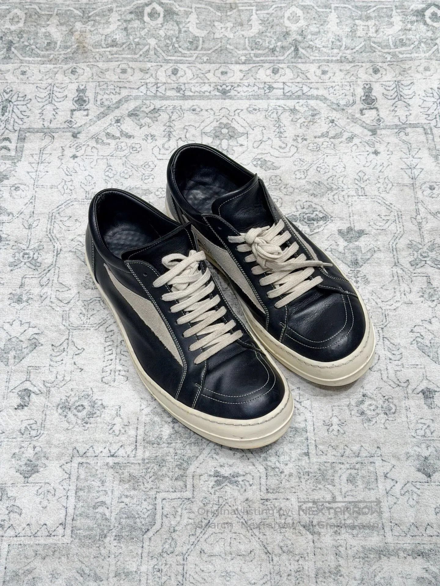 Rick Owens Rick Owens Leather Low-Top Sneakers. Size US 10 / EU 43 - 1 Thumbnail