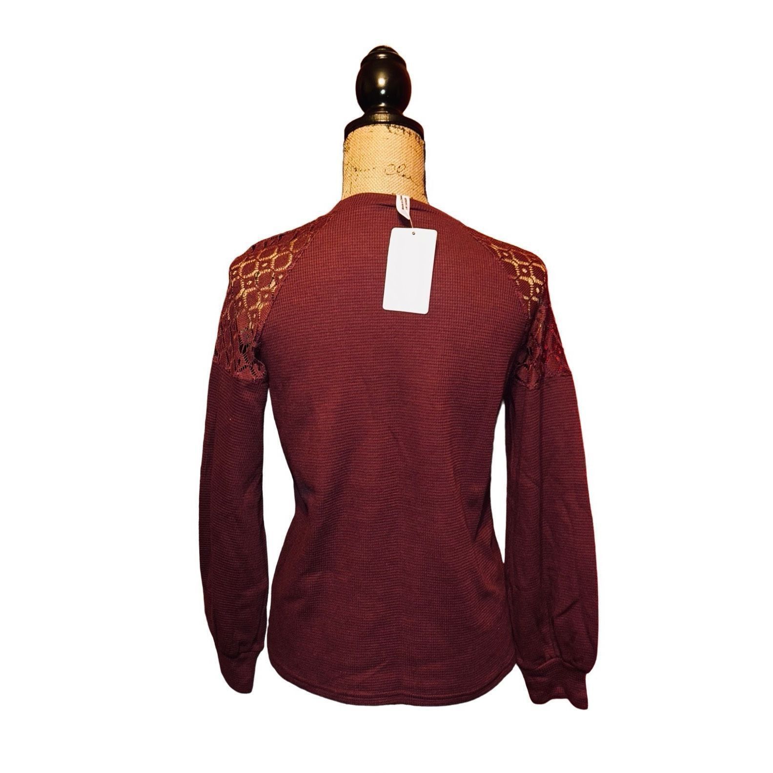 Other NWT ePretty Maroon Long Sleeve Thermal Top Women's Size Smal Size S / US 4 / IT 40 - 2 Thumbnail