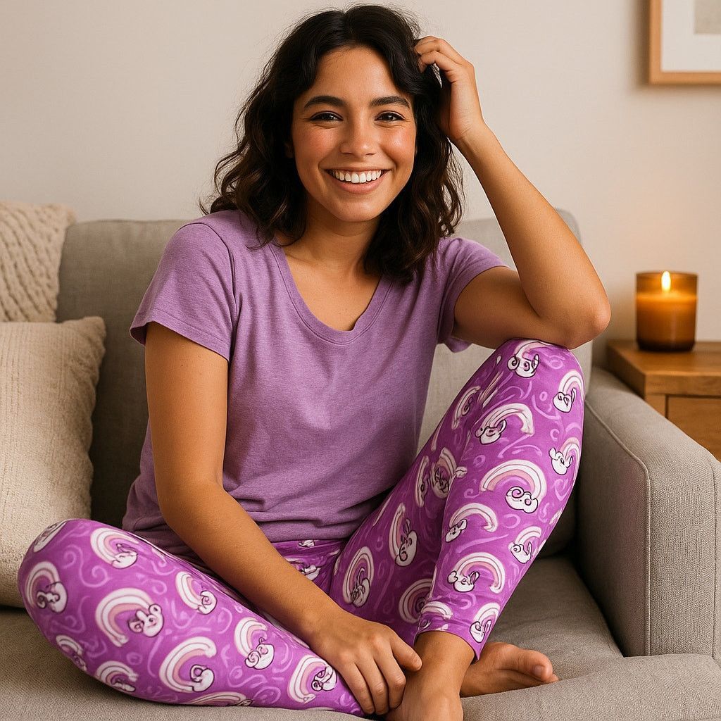 Other LuLaRoe Purple Rainbow Unicorn Print Leggings One Size Size 25" / US 0 / IT 36 - 1 Thumbnail