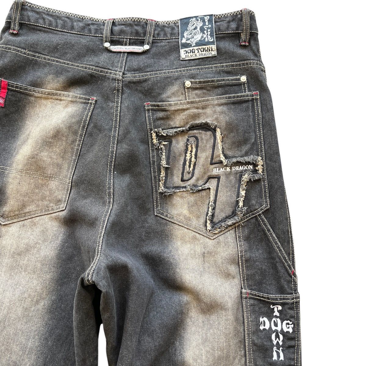 Dogtown 🔥 Vintage Dogtown Black Dragon Skateboards Denim Jeans Size US 32 / EU 48 - 11 Thumbnail