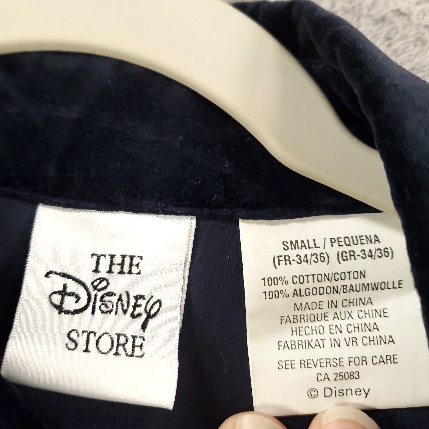 Disney Womens Disney Velvet Shirt Button-Up Blue Mickey Minnie Cartoon Graphic Print Collared Long Sleeve Size S / US 4 / IT 40 - 7 Thumbnail