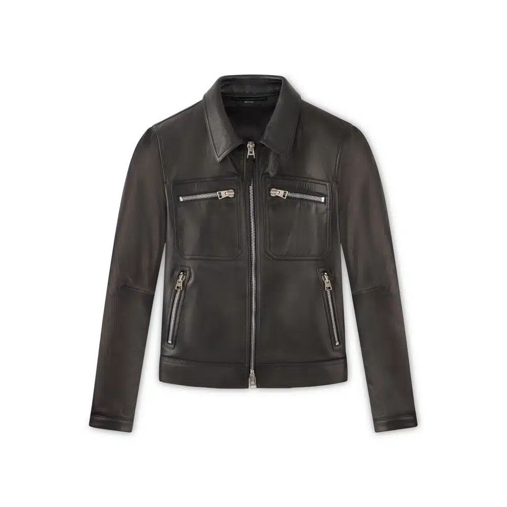 Tom Ford o1loc1c0226 TFL855 Lamp Leather Jacket in Brown Size US M / EU 48-50 / 2 - 1 Thumbnail